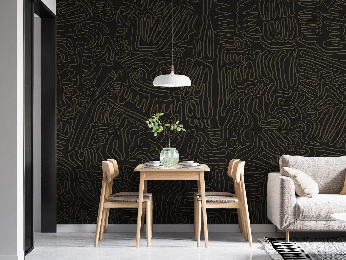 Modern Art Deco design enhances dining room ambiance C433