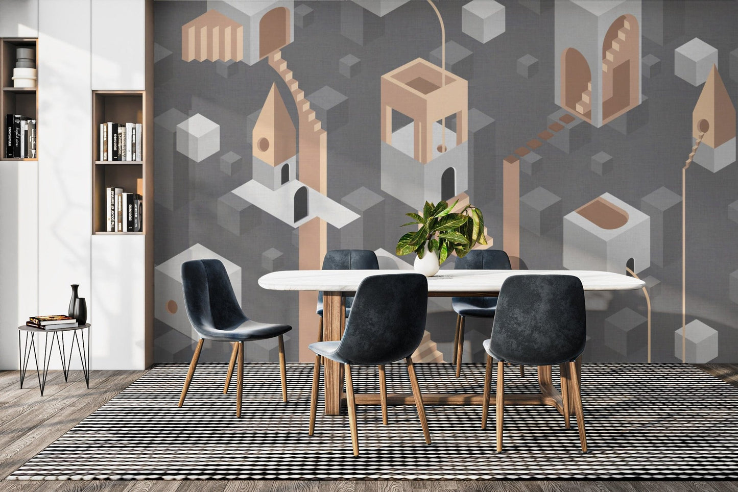 Unique Modern Gray Structure Wall Mural