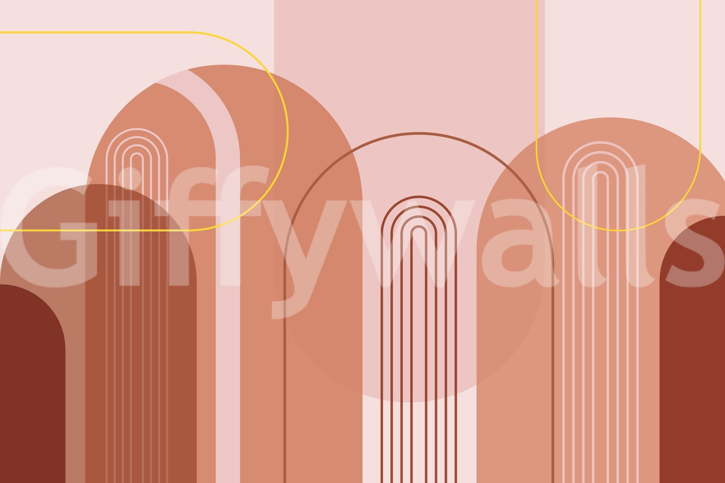 Modern Mid-Century Archways Wall Mural