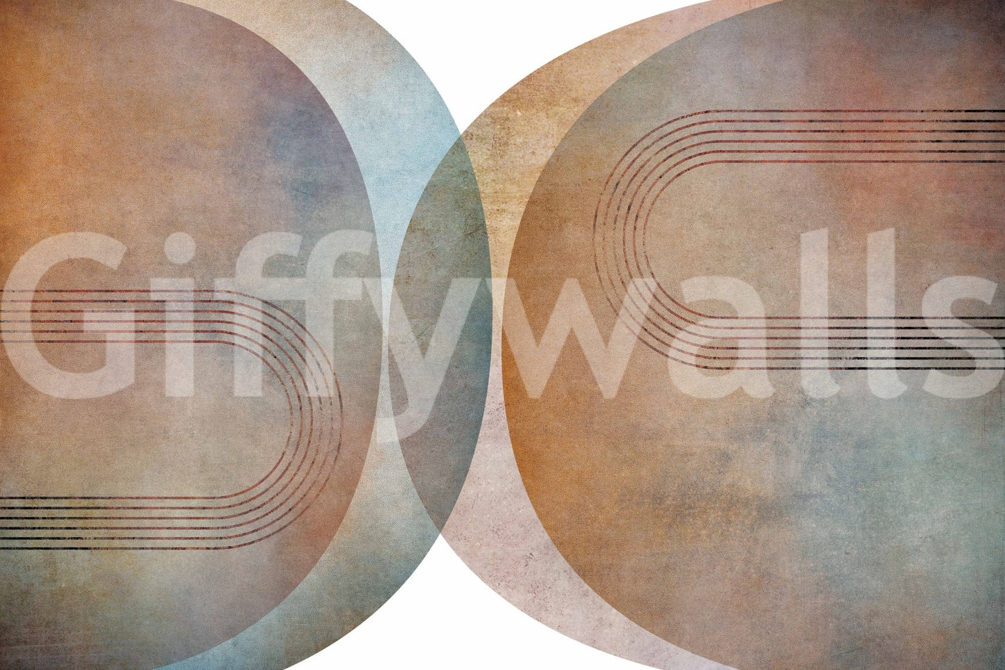 Geometric retro style wall mural