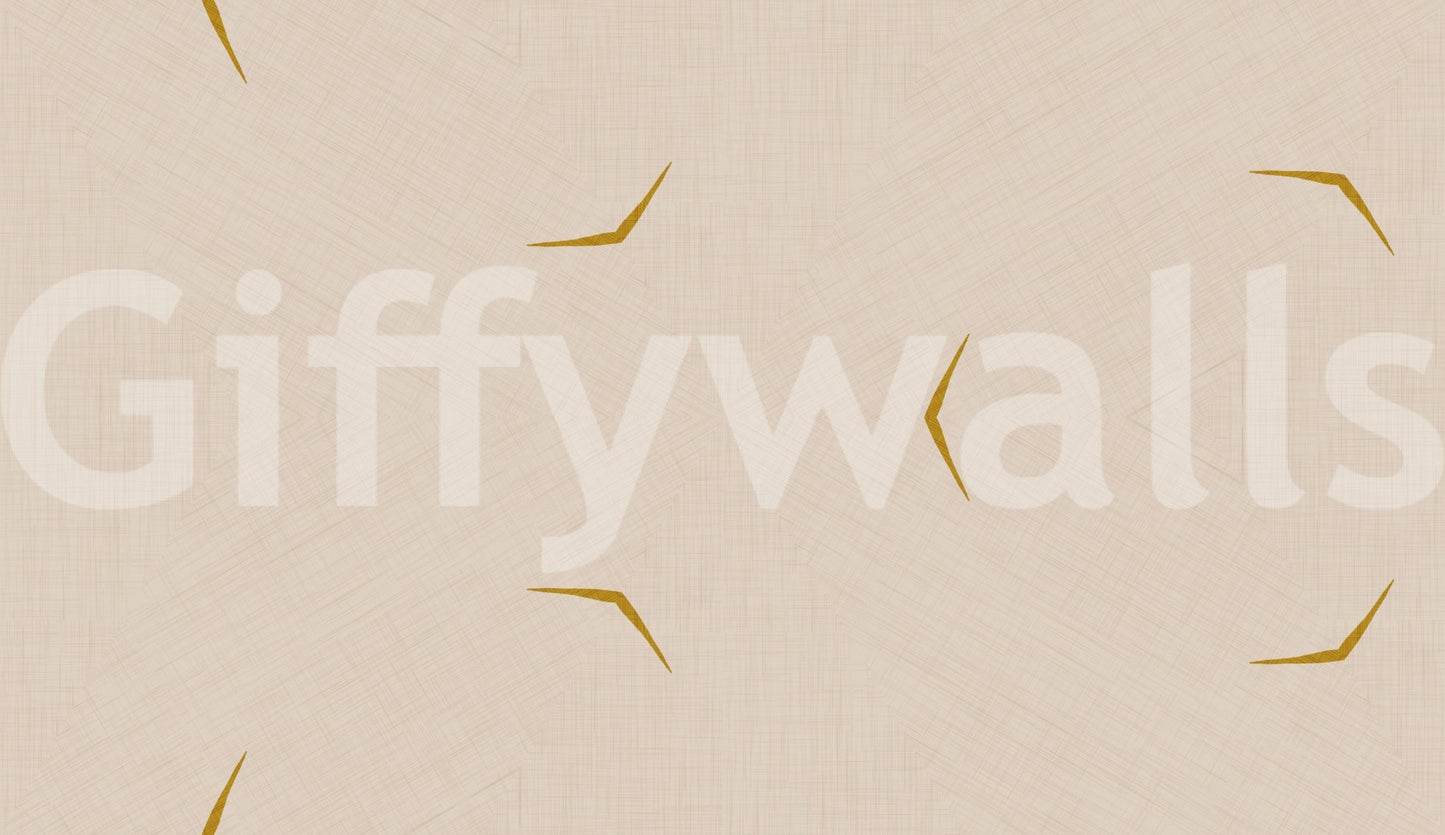 Modern Minimal Broken Lines Mustard Cream Wallpaper