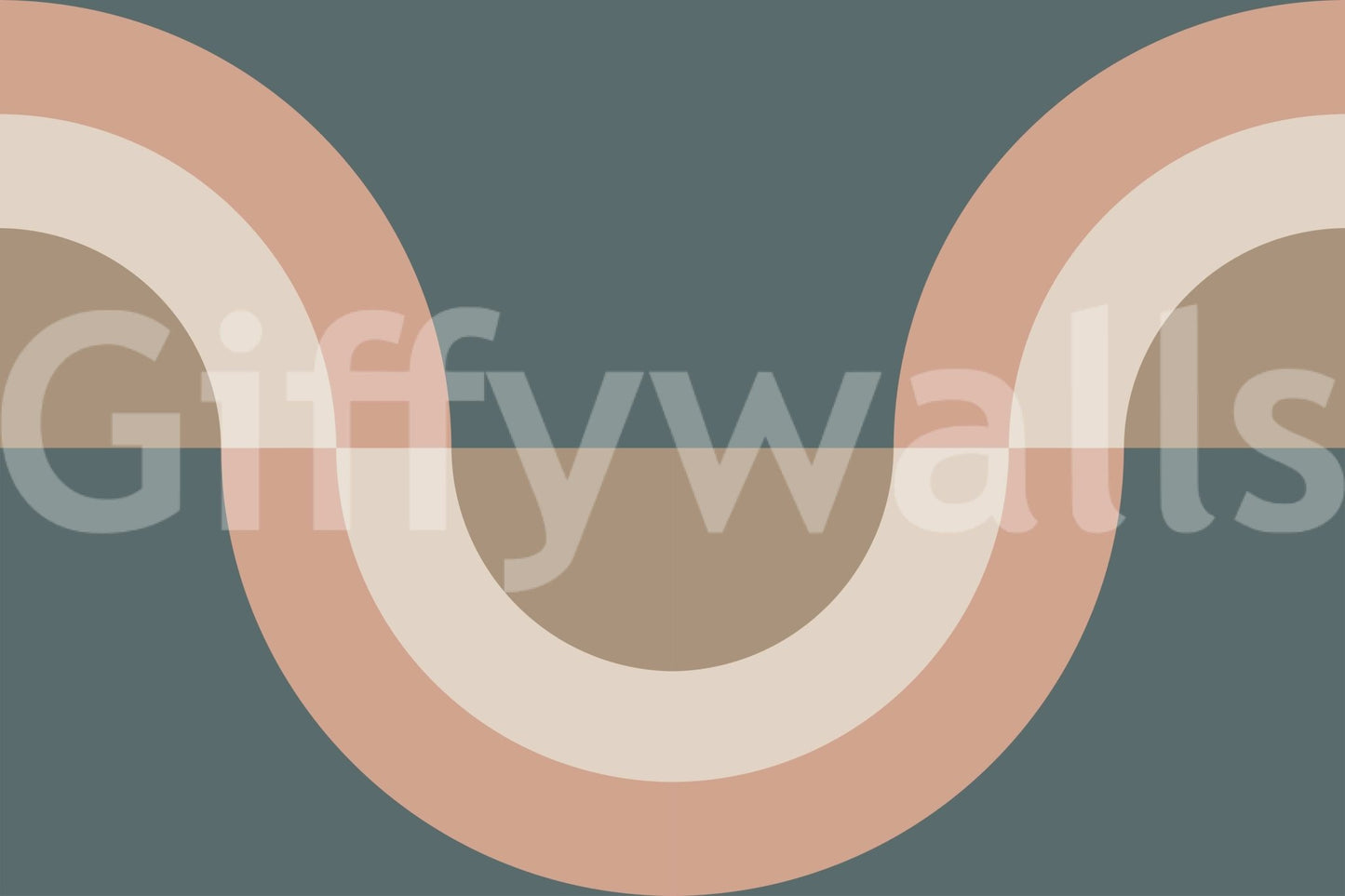 Corner of a creative studio featuring the awesome Modern Retro Arcs Decor Wallpaper.