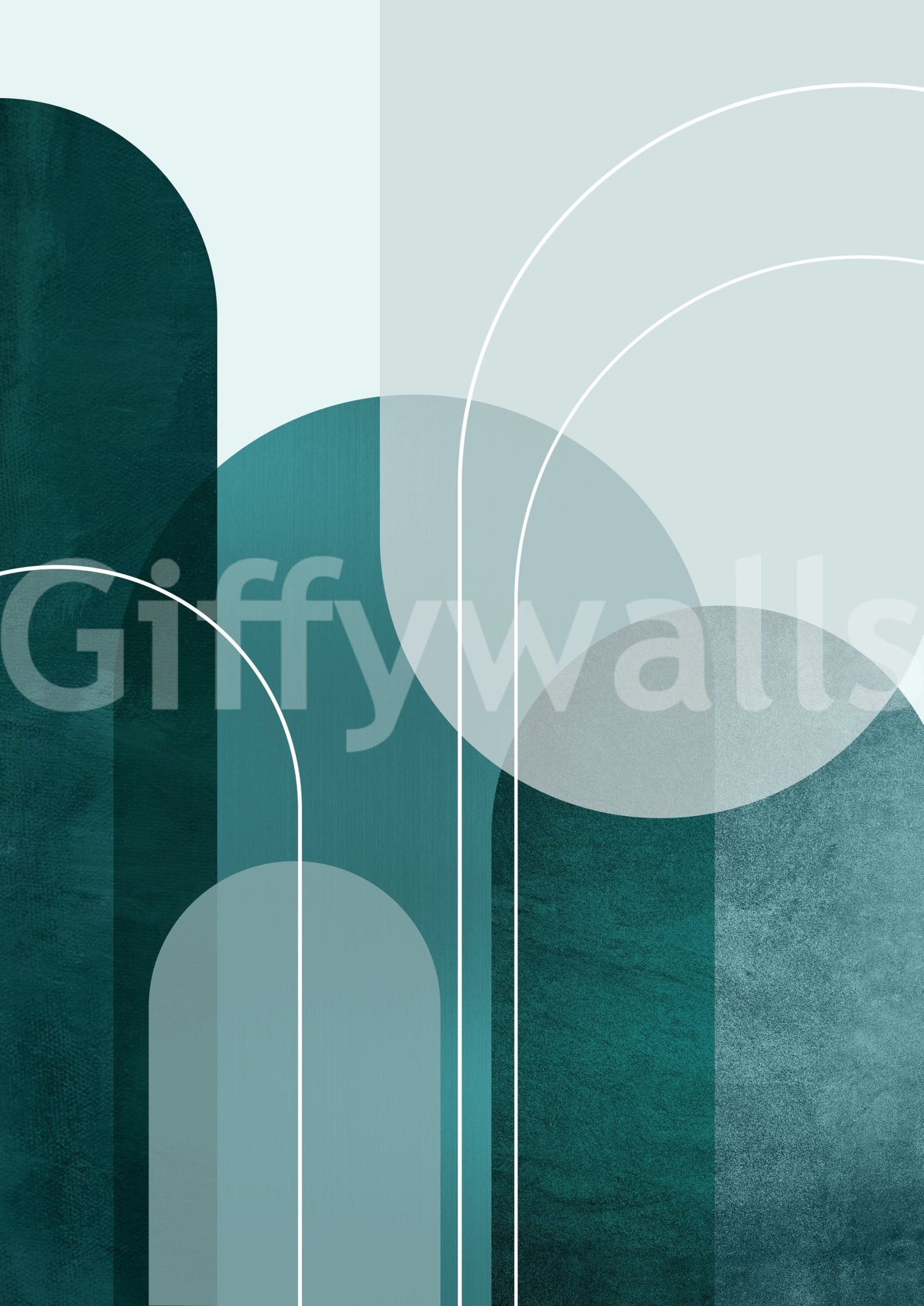 Unique modern teal arches mural for contemporary homes