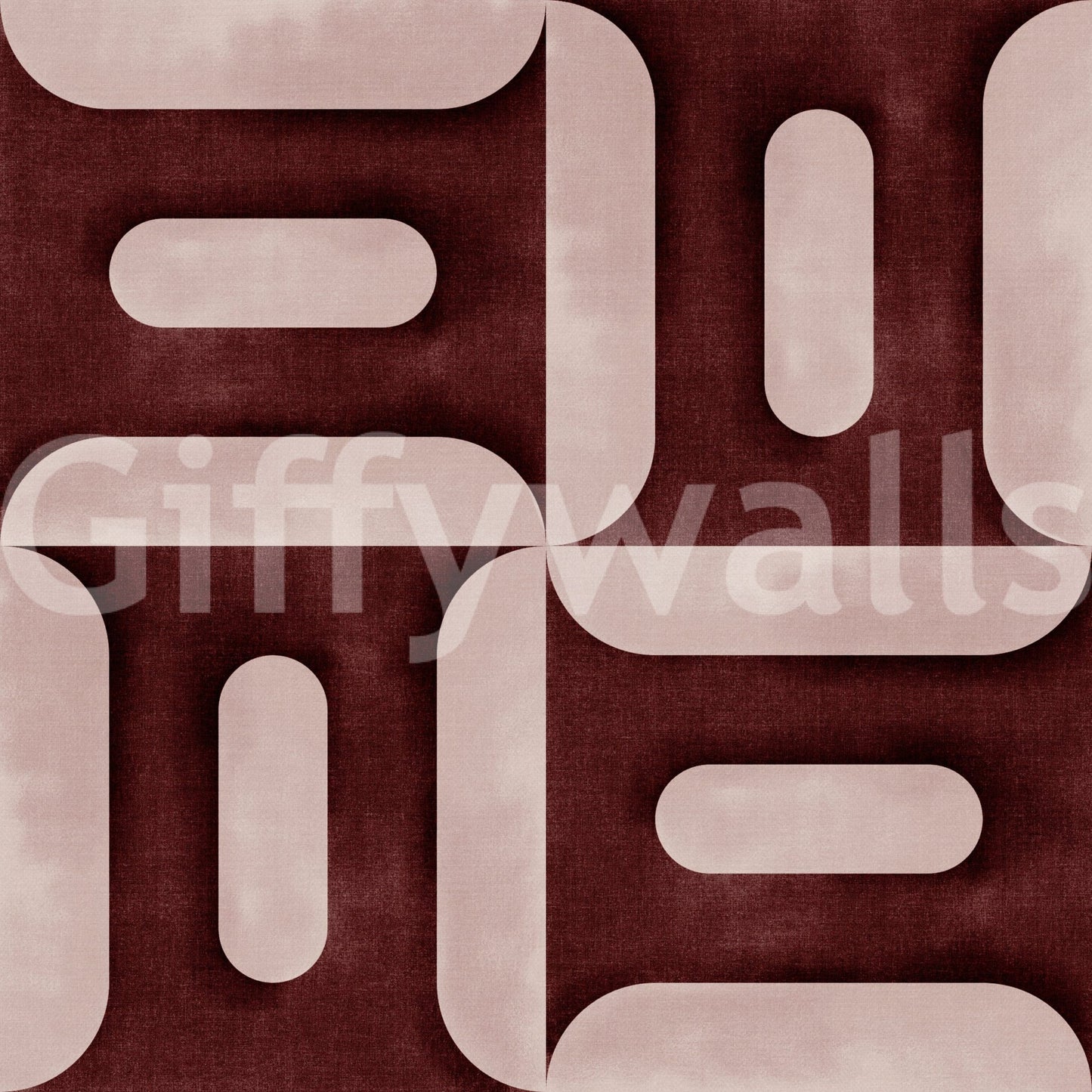 Textured wine tone geometric wallpaper mural for a creative studio wall space., GD7896