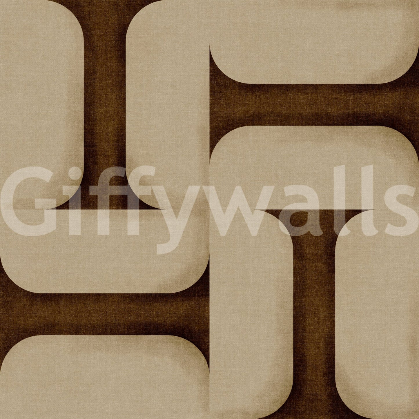 Modern Textured Tiles Umber Wallpaper