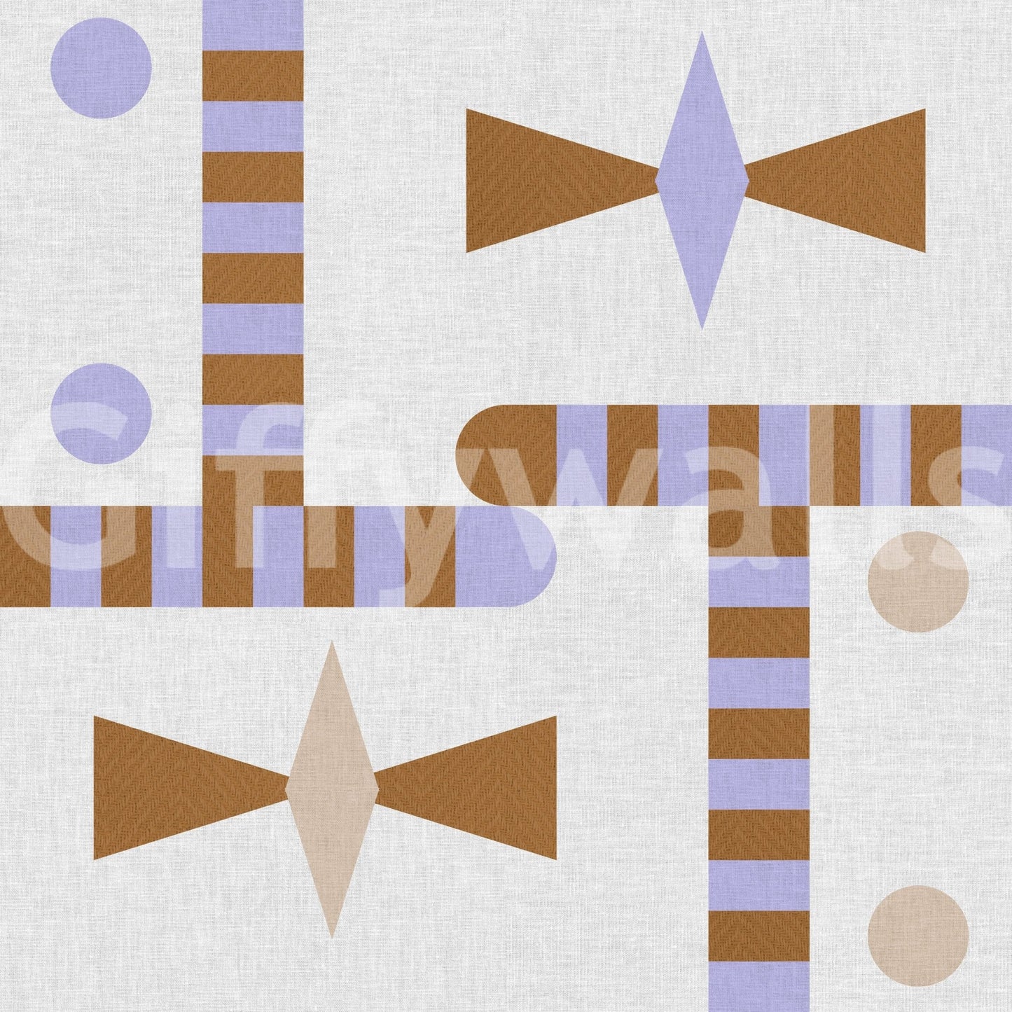 Soft woven geometric pattern wall mural design