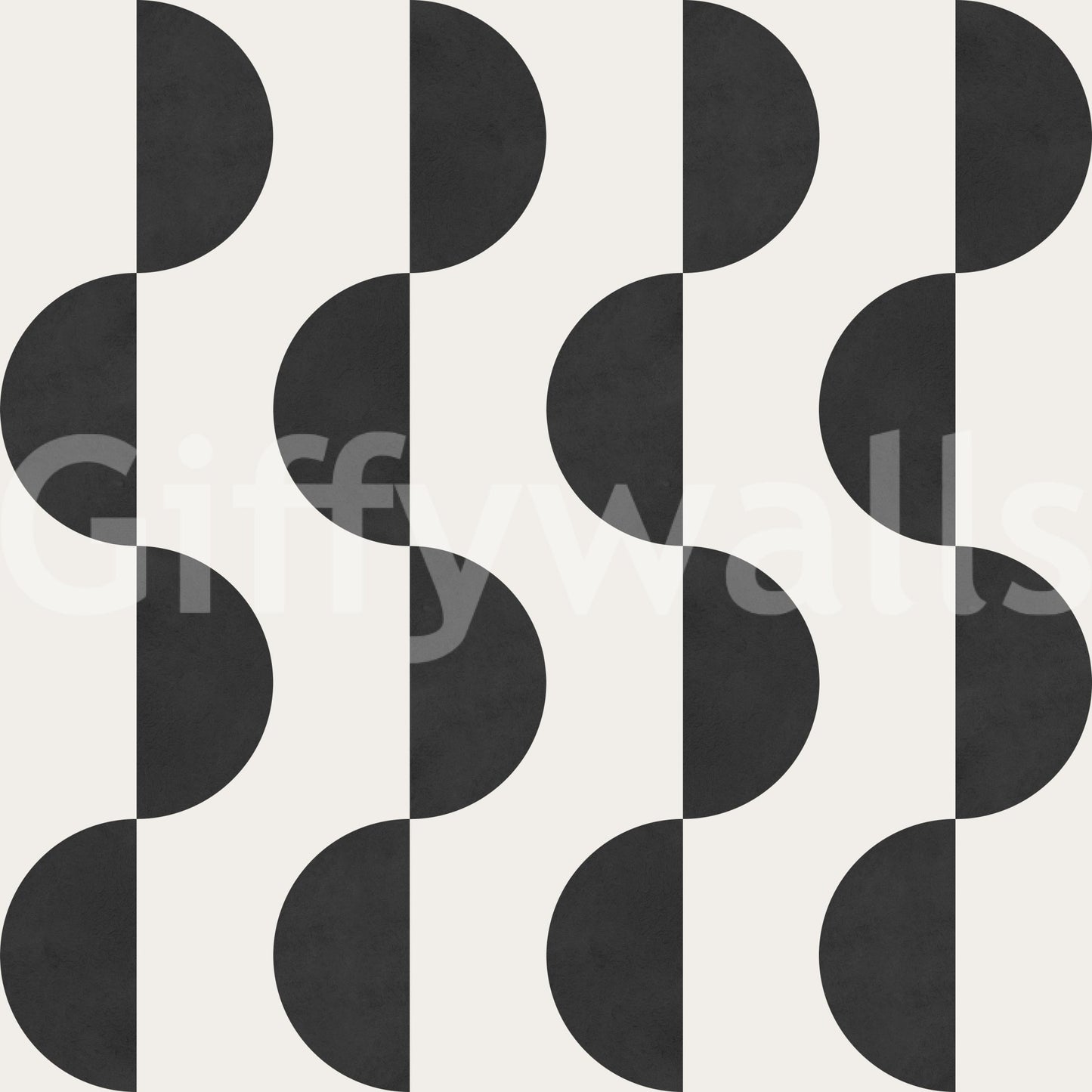 The wallpaper is applied seamlessly, giving the wall a uniform, high-end look.