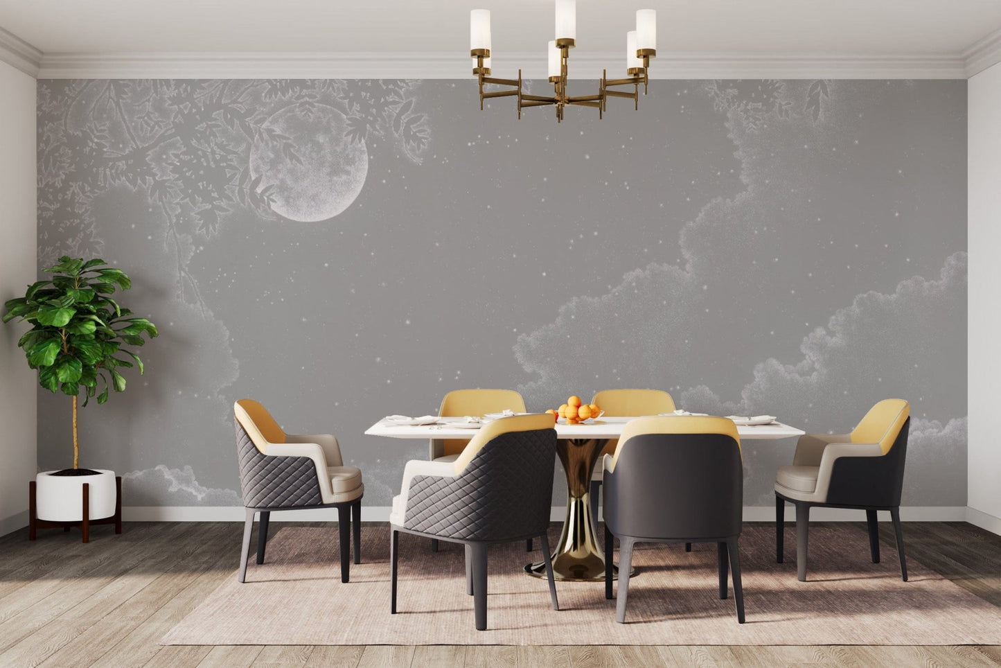 Modern Grey Cloud Wall Covering Design