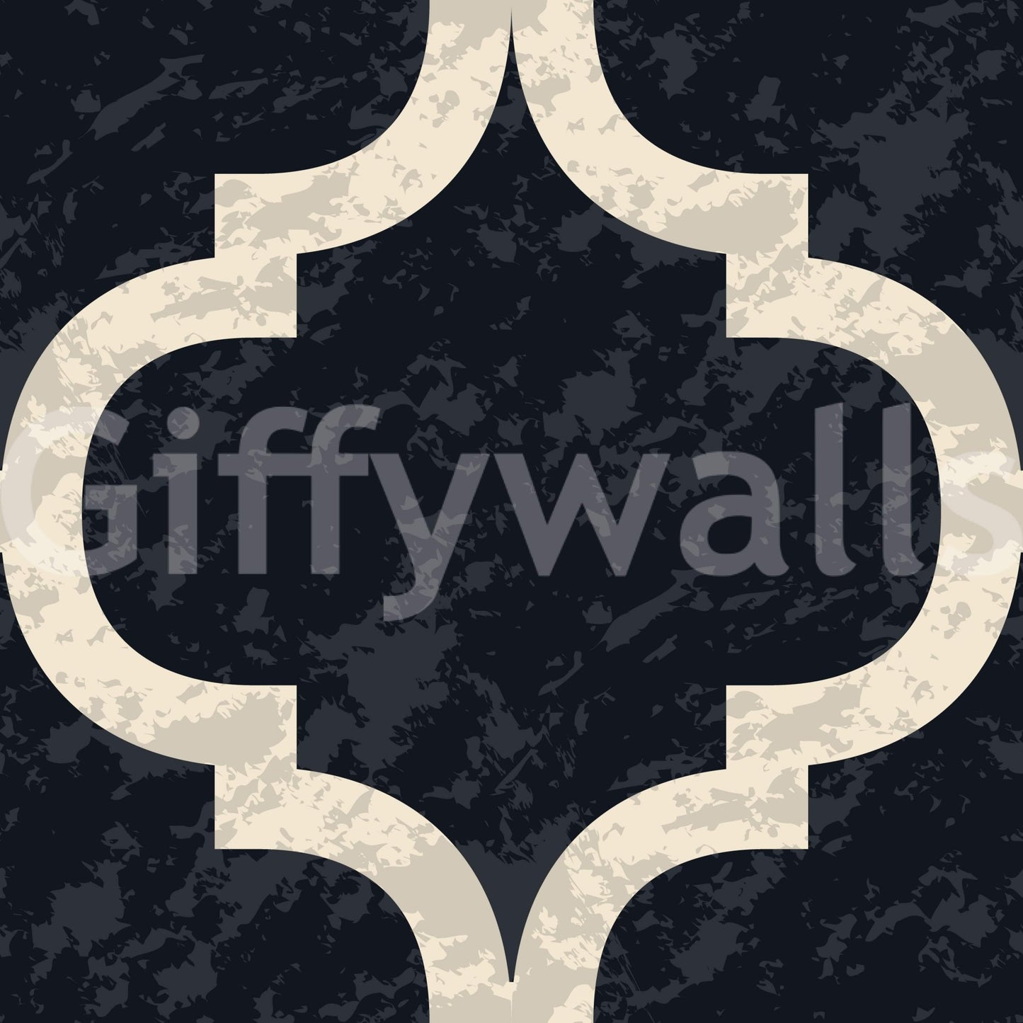 Textured-look ink black trellis wallpaper with warm contrast, GD7477