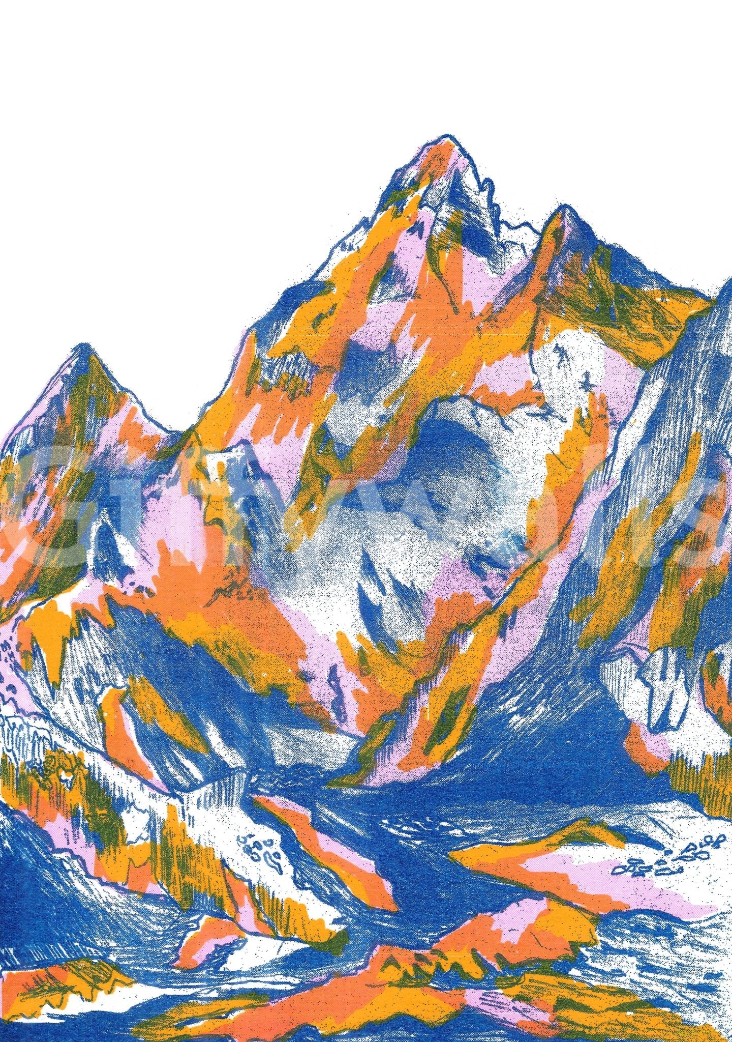 Mountains mural for a balanced interior look