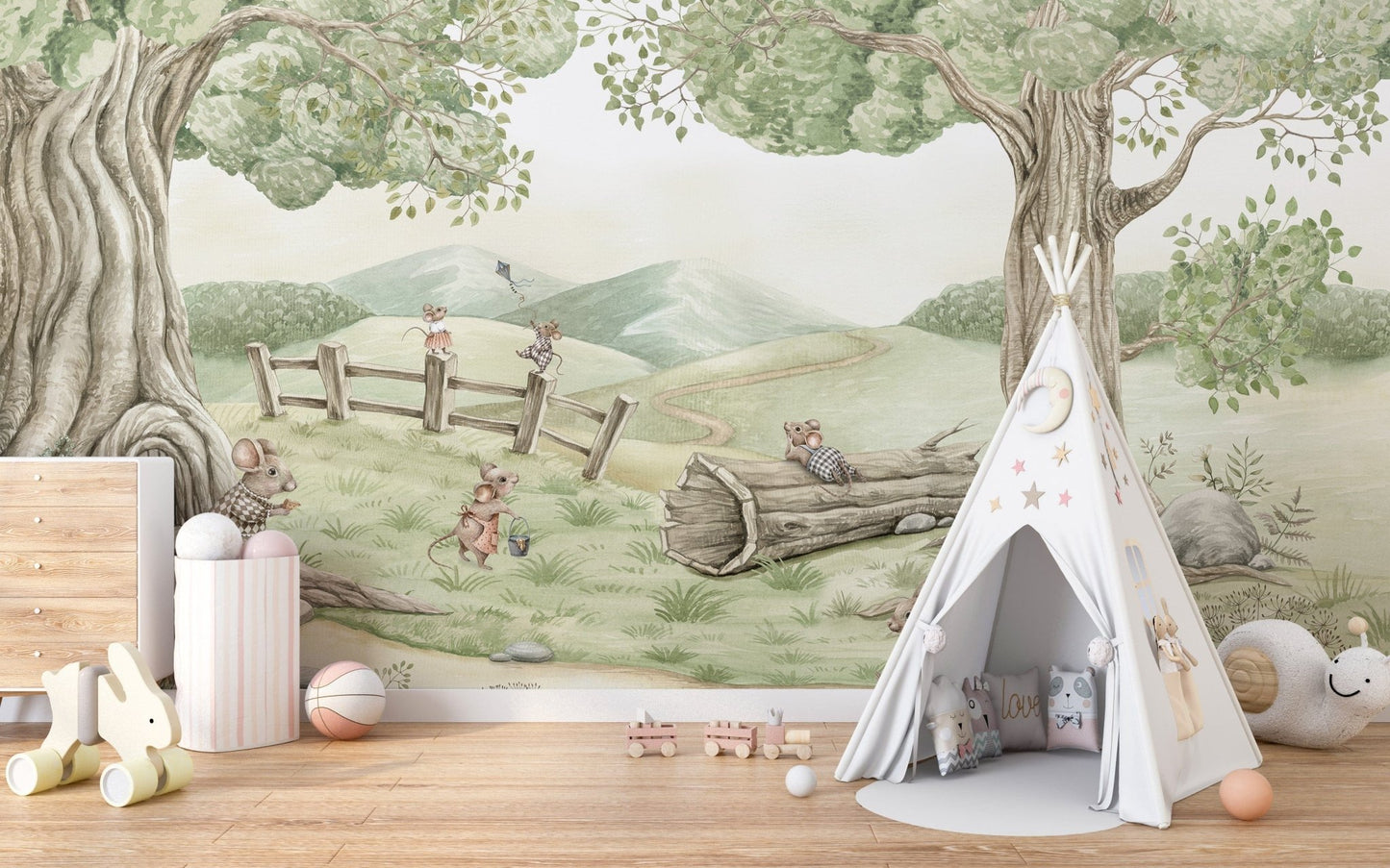 Sweet Mouse Family Wallpaper Mural KB70