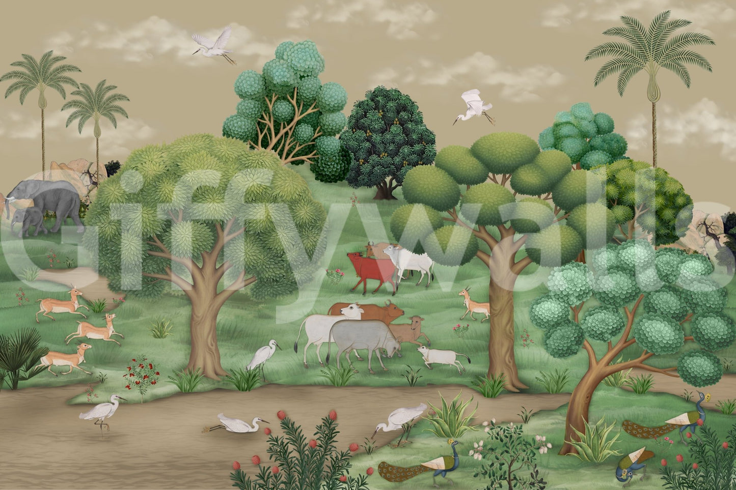 Mughal Forest Serenity Wall Mural