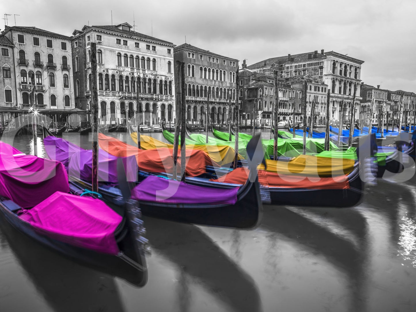 Artistic mural wallpaper reflecting Venice’s unique beauty