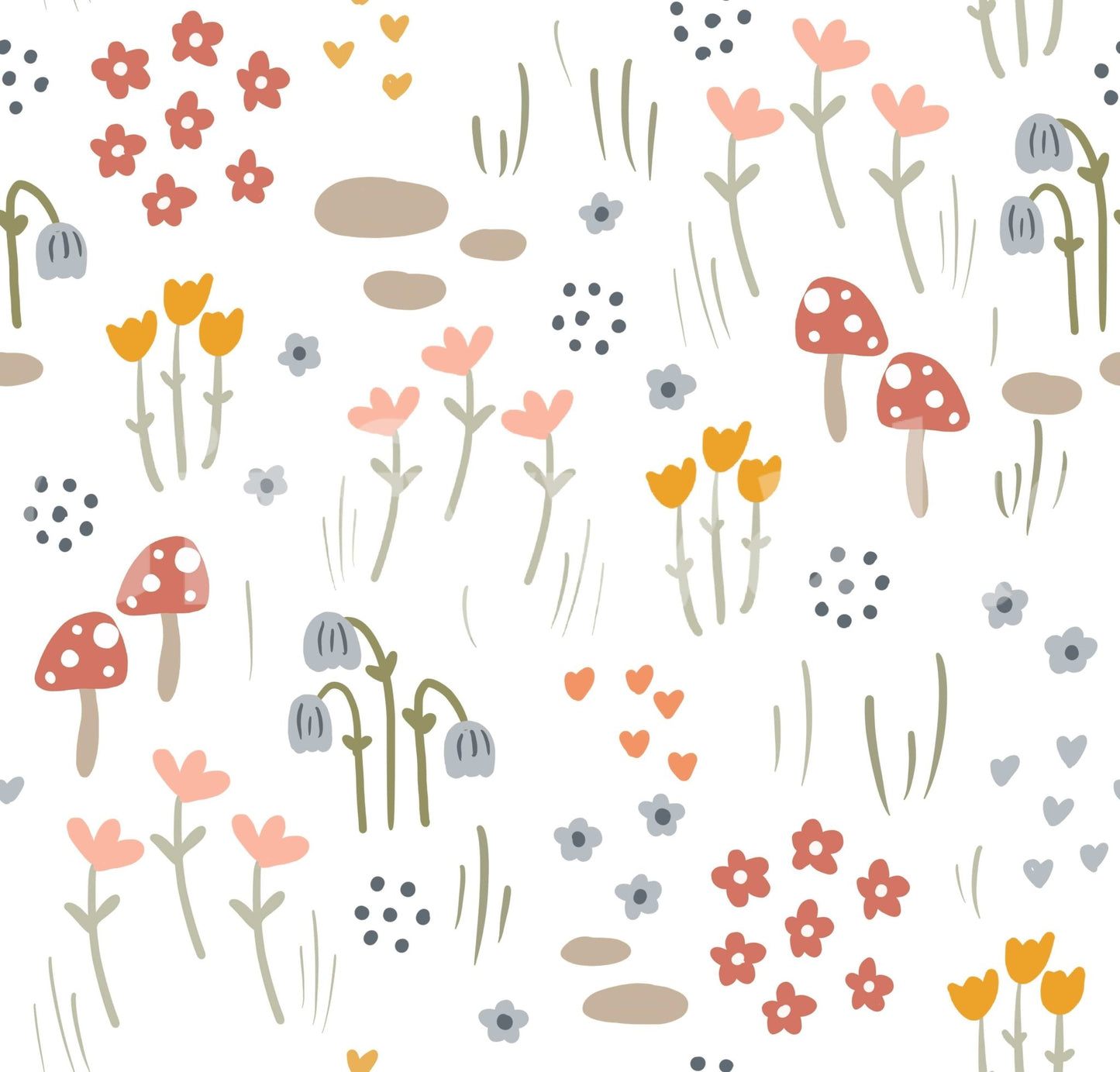 Meadow mushrooms decorative art