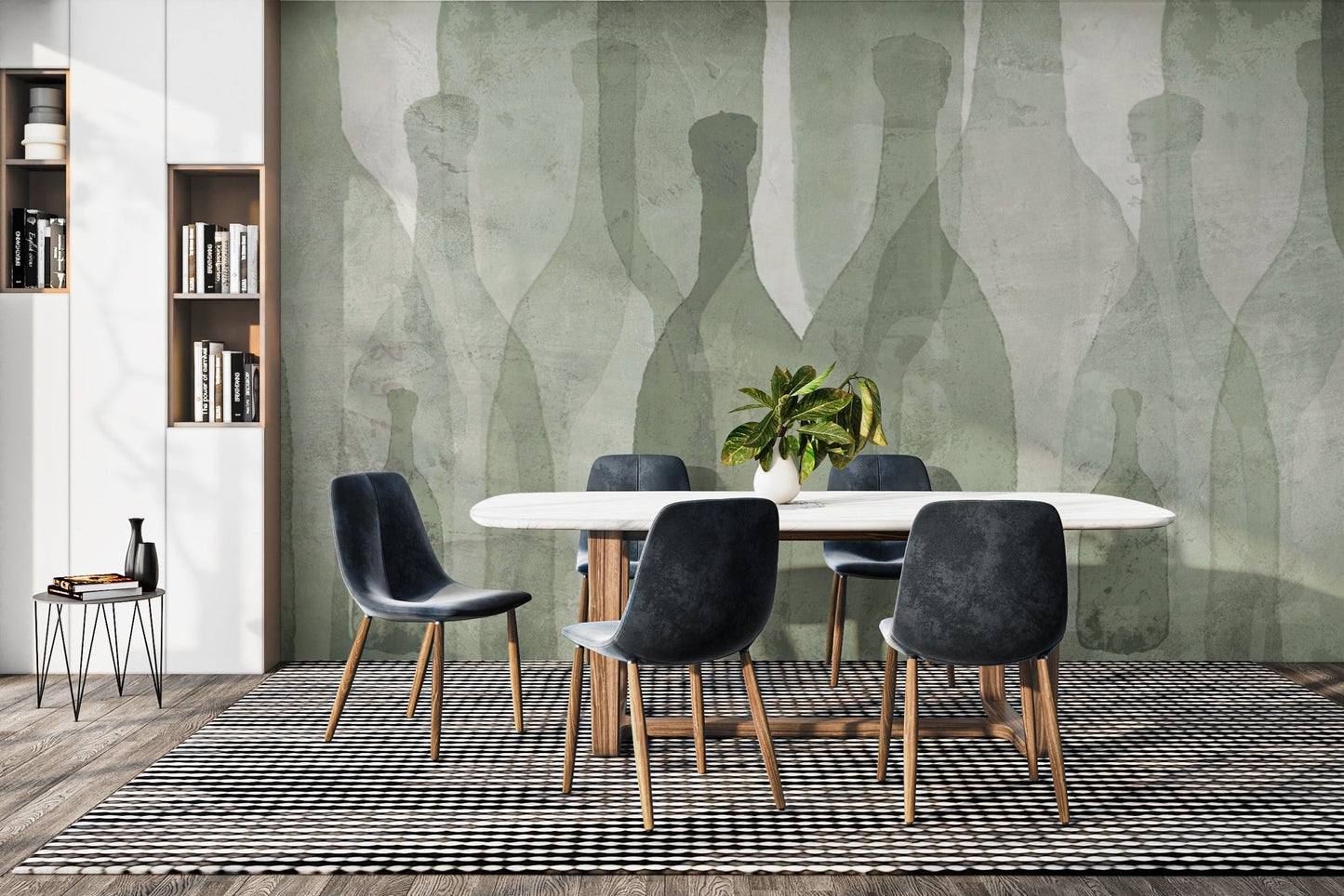 Layered abstract print wallpaper