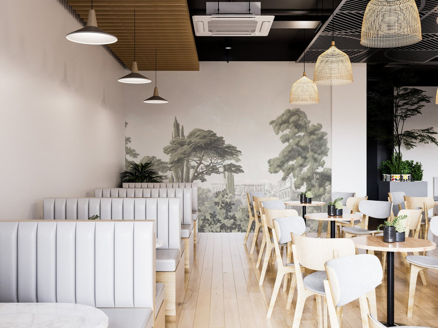 Ethereal Jungle with Foggy Ambience Wallpaper