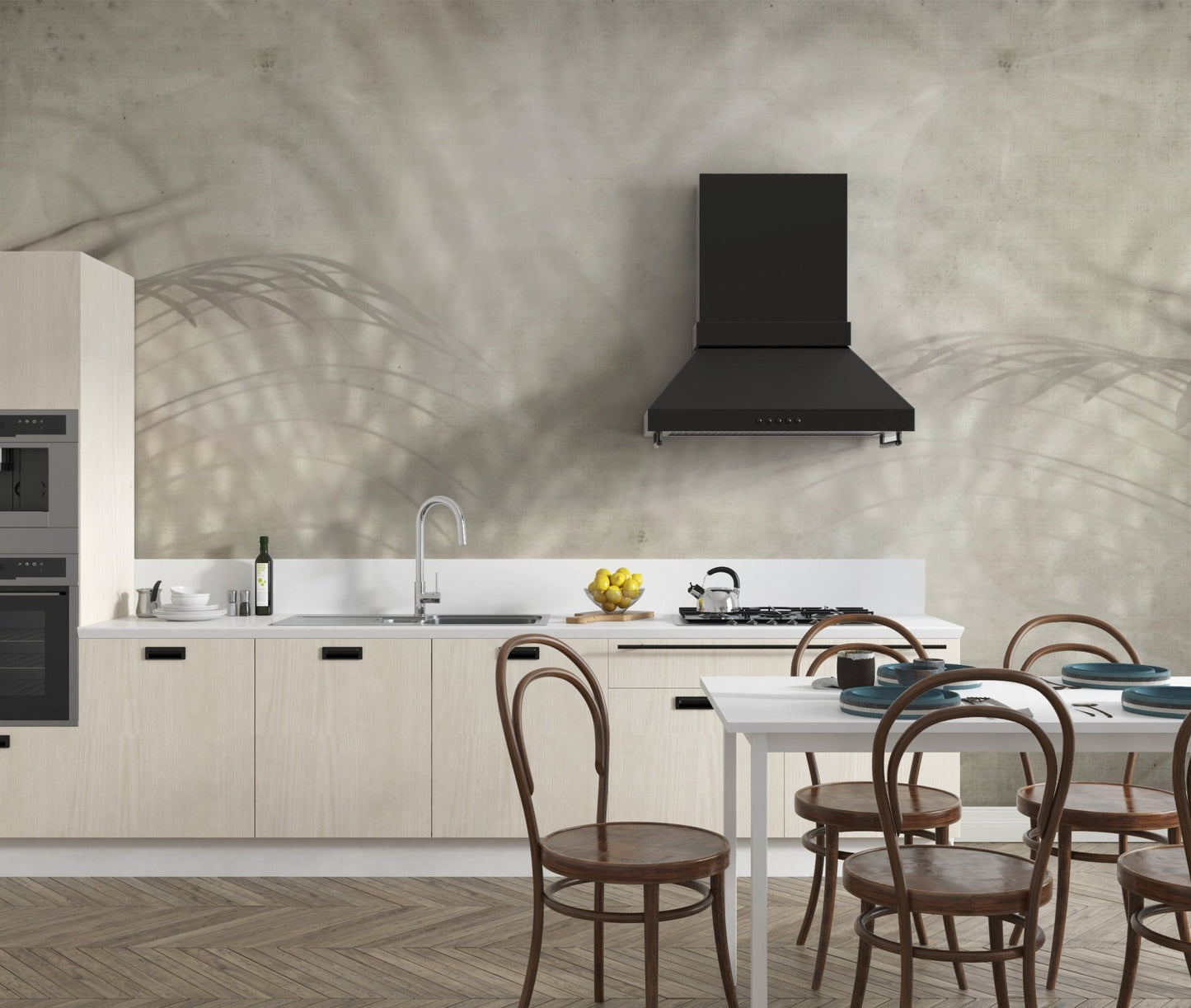 Nature's Grace shadow wallpaper creates a peaceful ambiance.