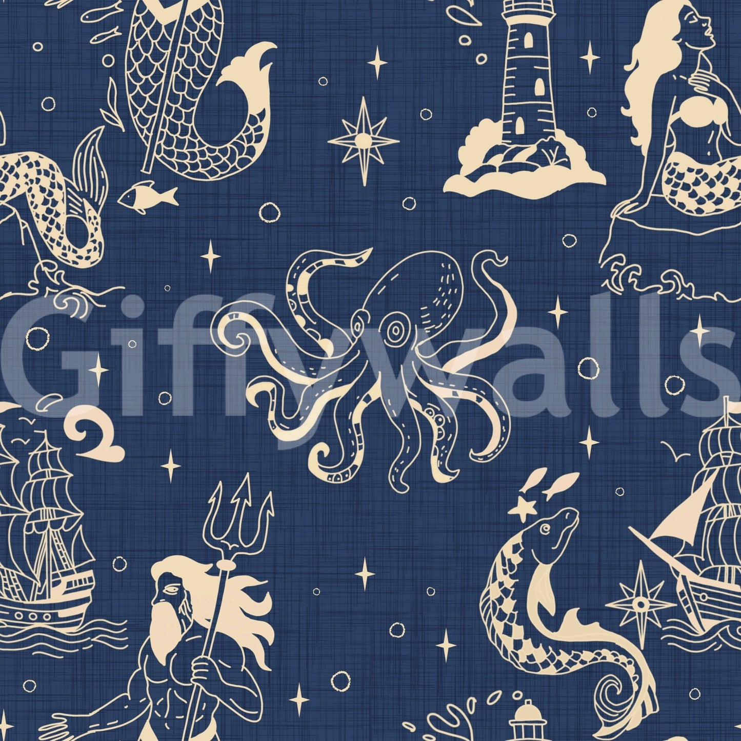 Wallpaper for coastal or adventure-themed spaces