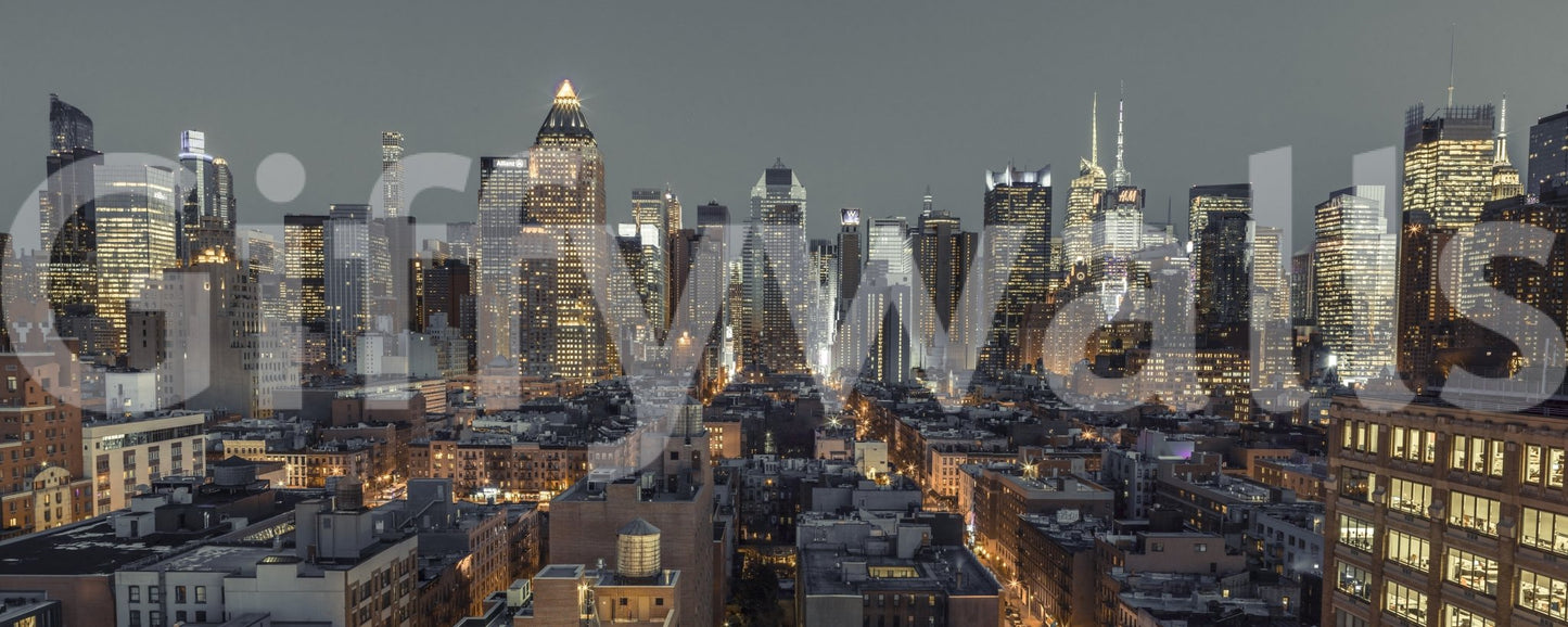 NYC city lights reflecting at night mural, GD1891