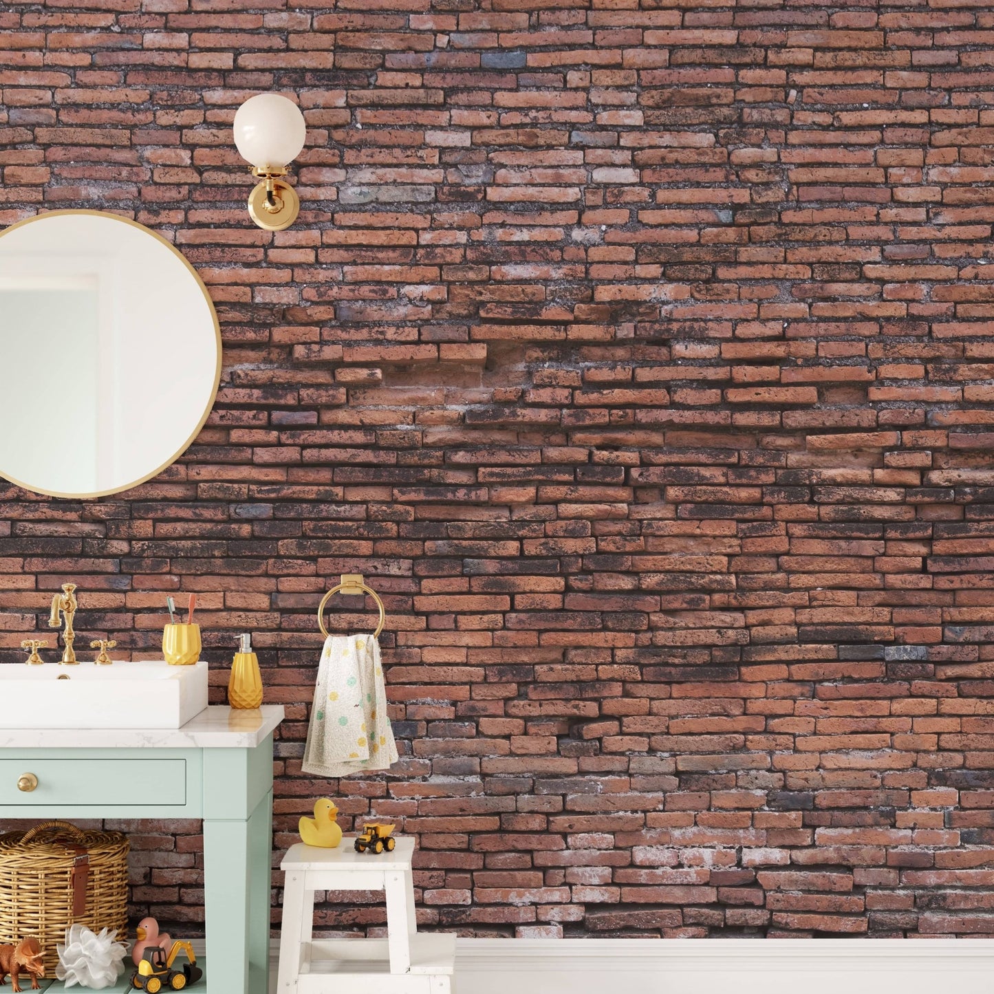 old rustic brick removable peel and stick wallpaper B149