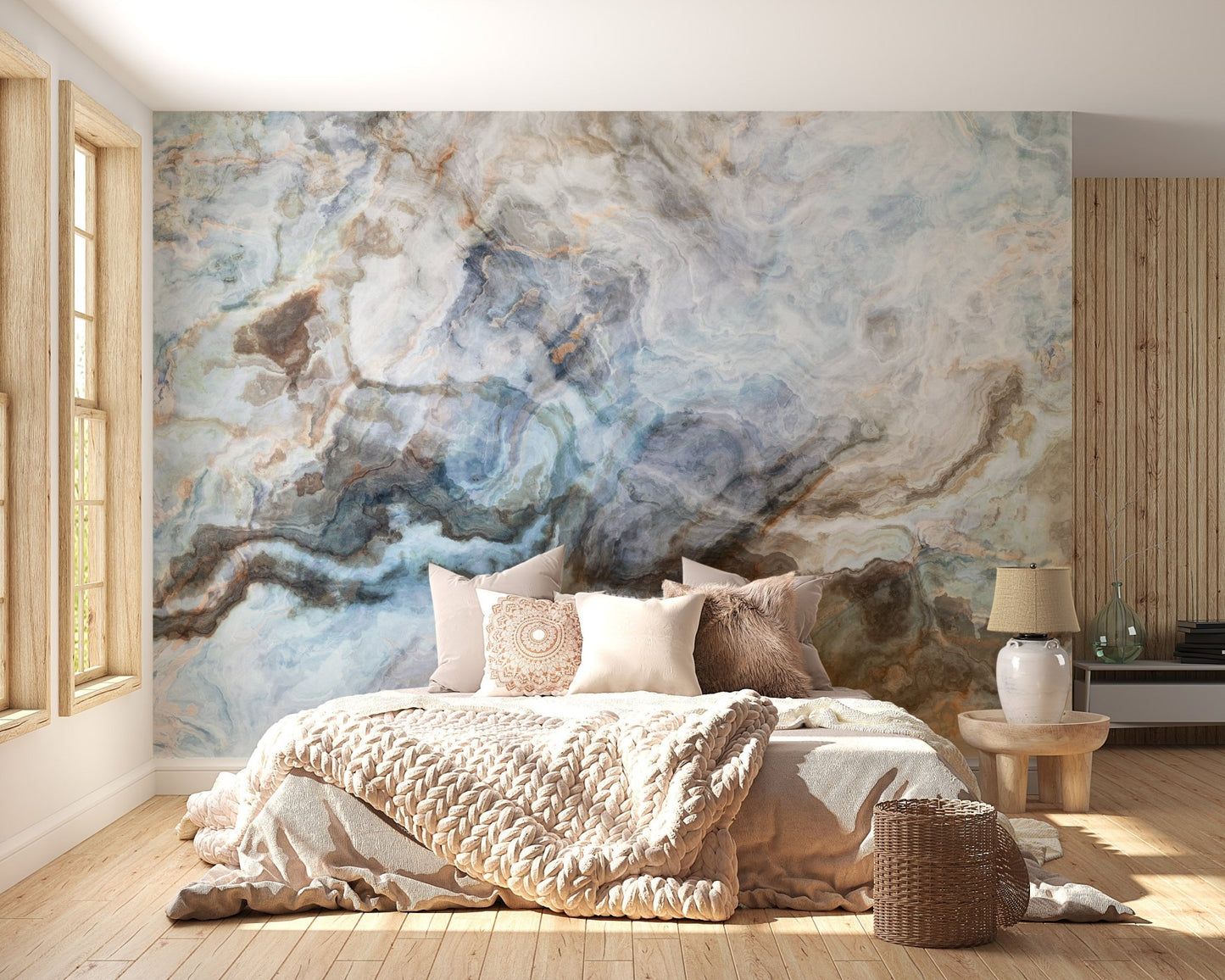 Removable Onyx Tile Marble Effect Wallpaper for Bedrooms A598