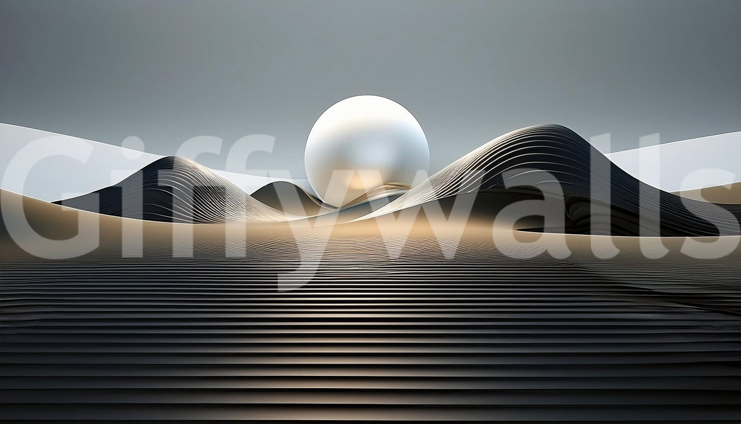 Sophisticated Orbital Dunes mural for dynamic room design