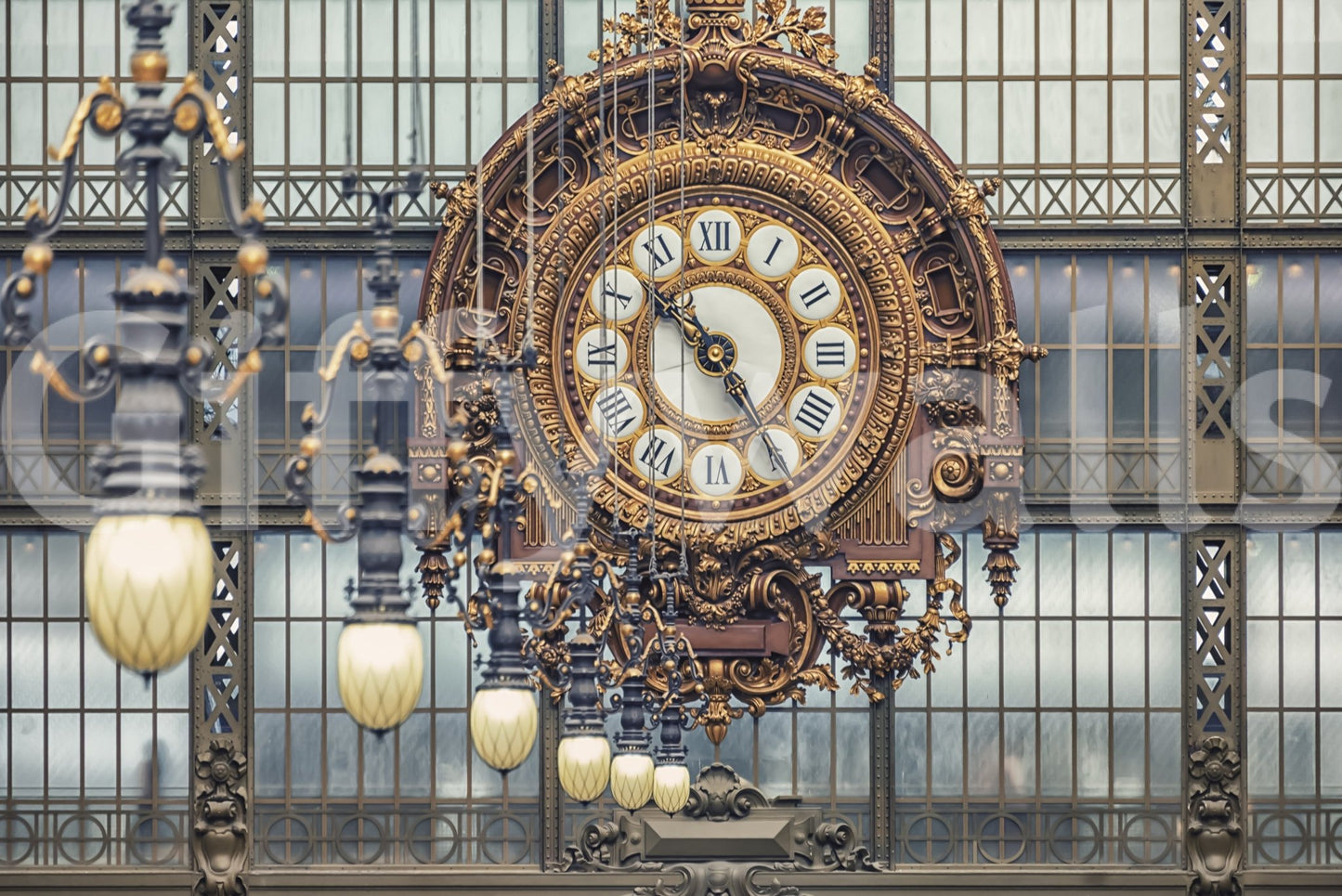 Orsay Clock Wall Mural with peel and stick format