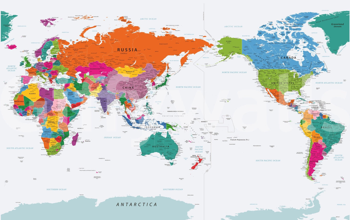 Colorful world map wallpaper texture