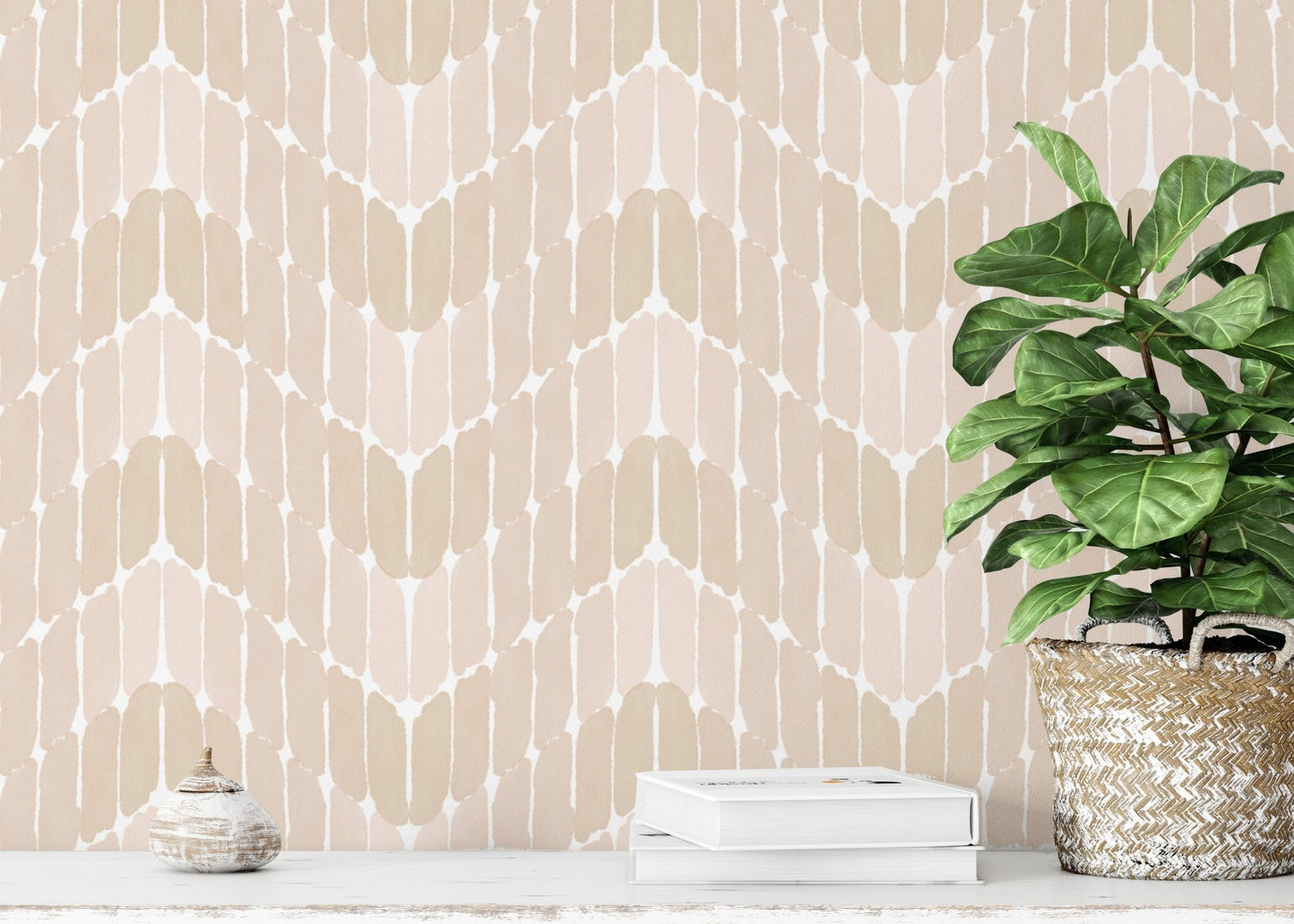 Vibrant chevron grey wallpaper with paint strokes for dynamic spaces. RNM70