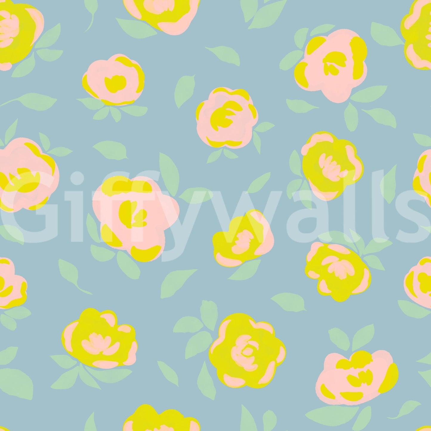 Light flower wall mural for home