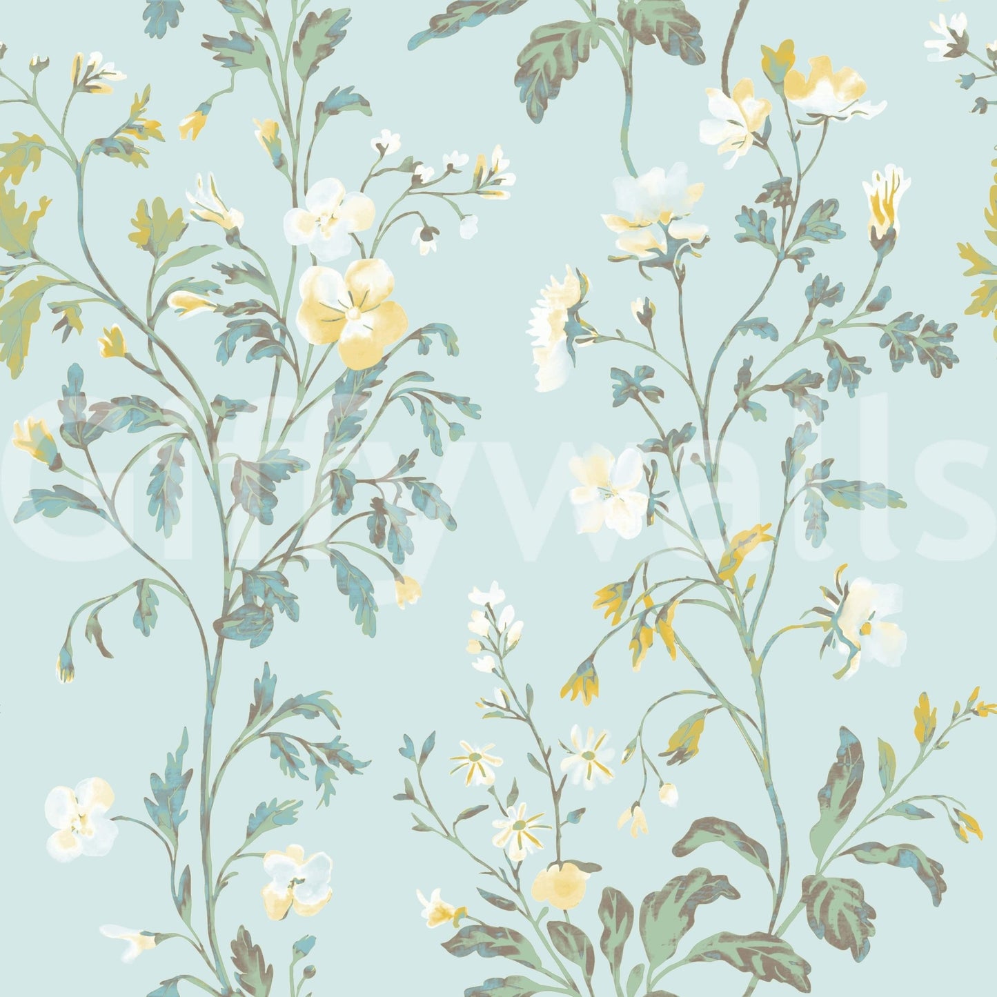 A high-quality serene flower wall mural for walls.