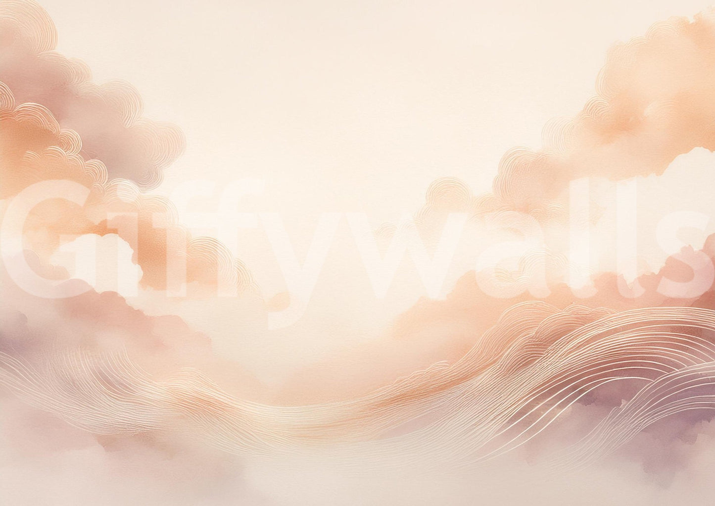 Soft pastel clouds wall mural for peaceful interiors.