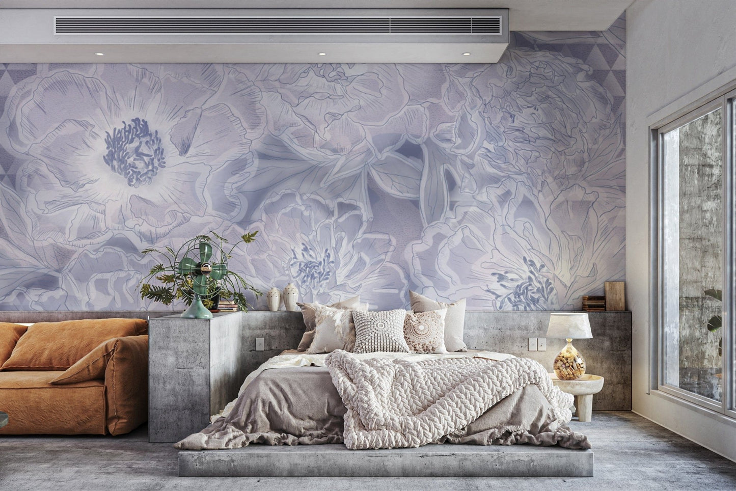 Modern pastel peony wallpaper for walls