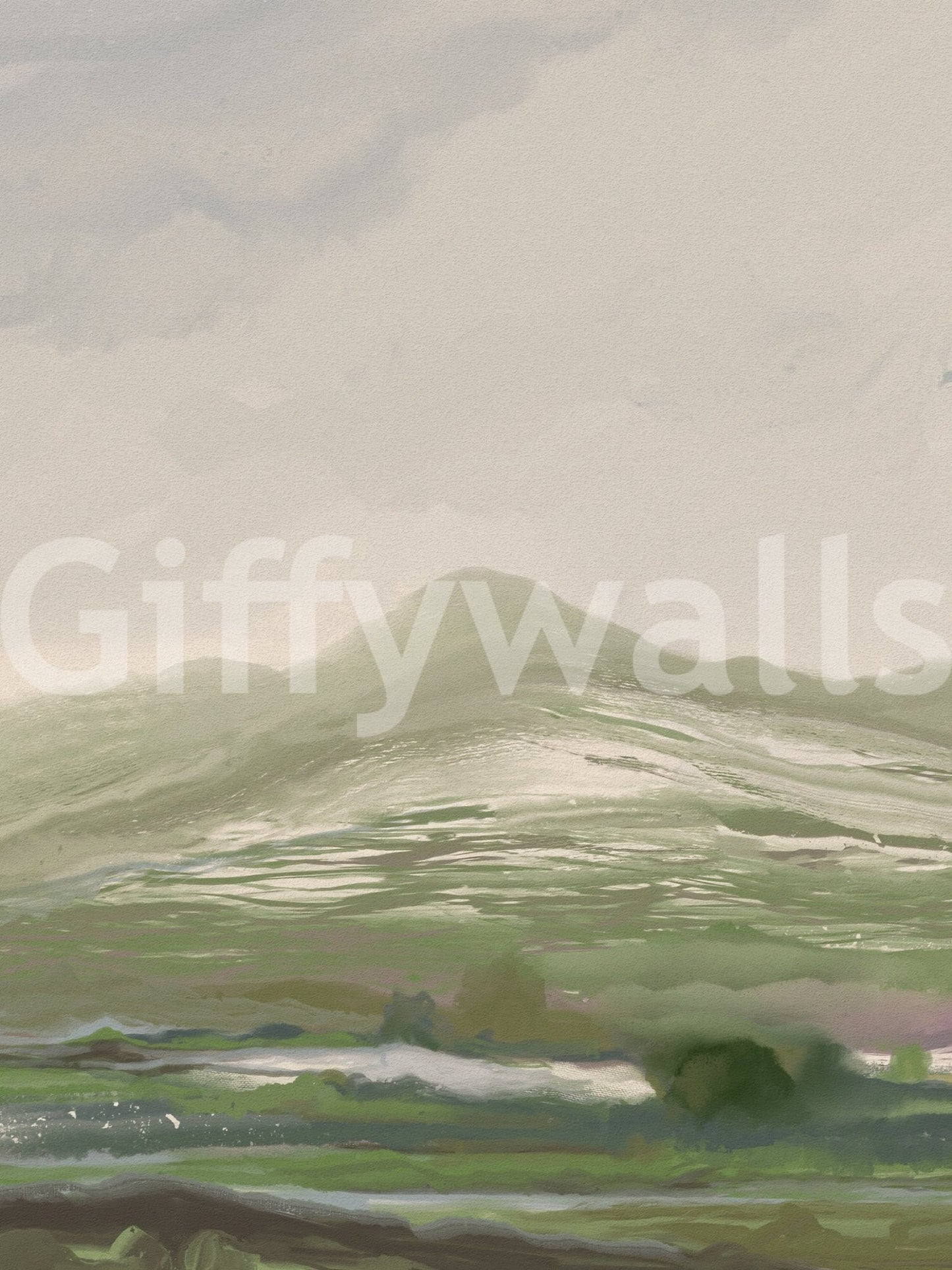 Soft color washes on the Pastoral Abstract landscape Wall Mural lGD9520