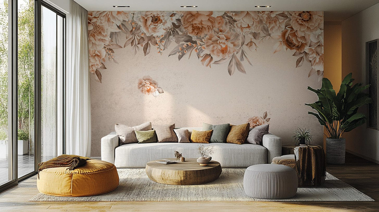 Add charm with Peach Blossom Elegance Mural B823
