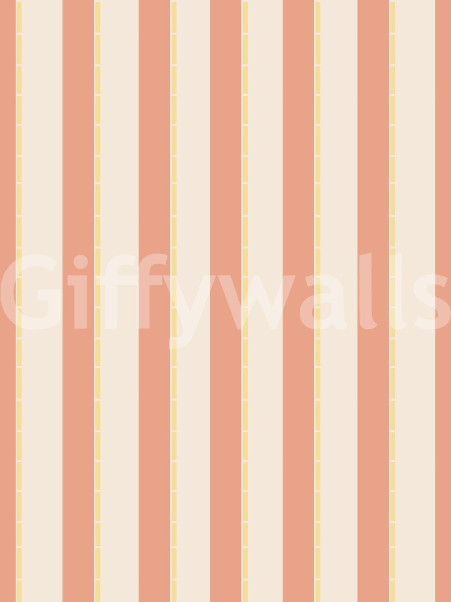 Cream and peach stripe repeat in Peach & Cream Stripes Wallpaper with clean rhythm