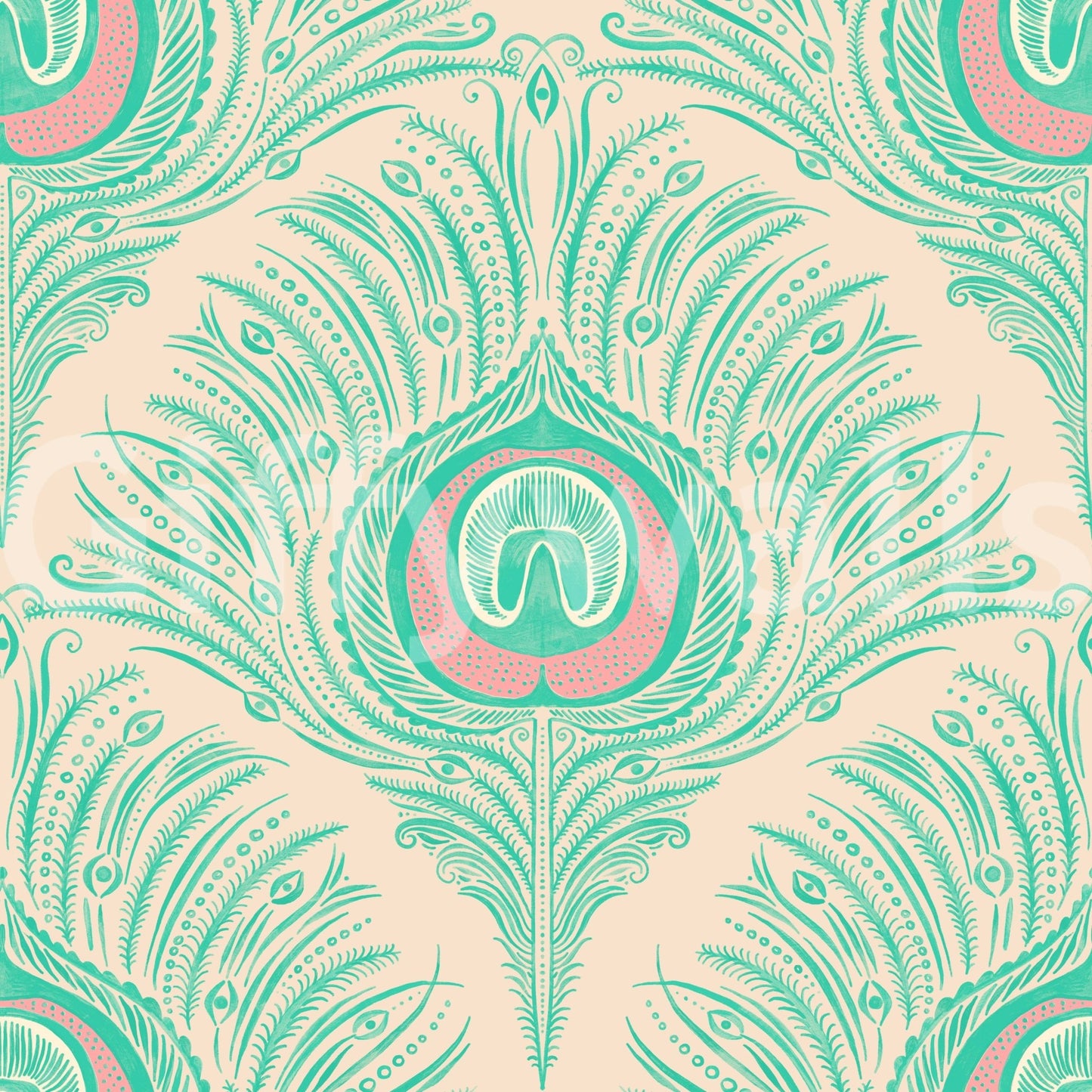 Sophisticated feather wallpaper design