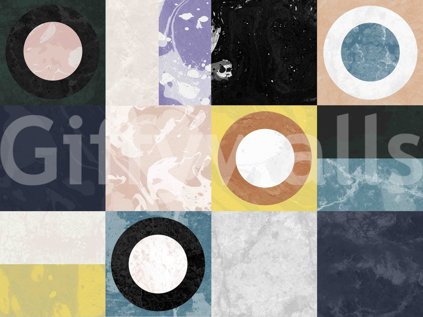 Pietra3 Wallpaper in soft light revealing fine veining