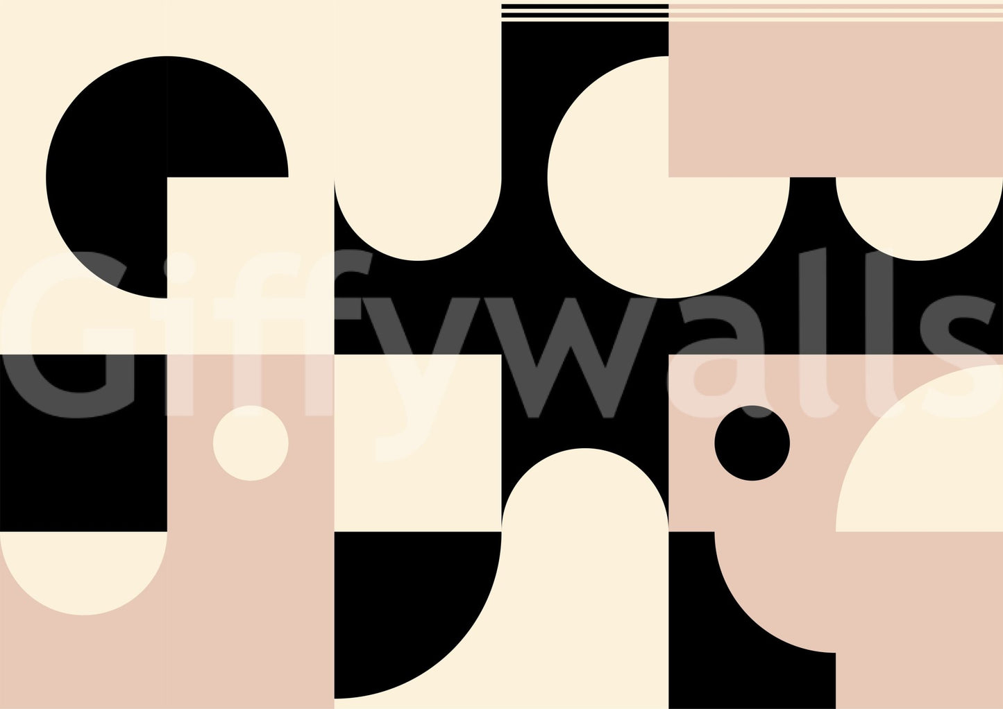 A minimalist living space enhanced by the Pink Black geometric art.