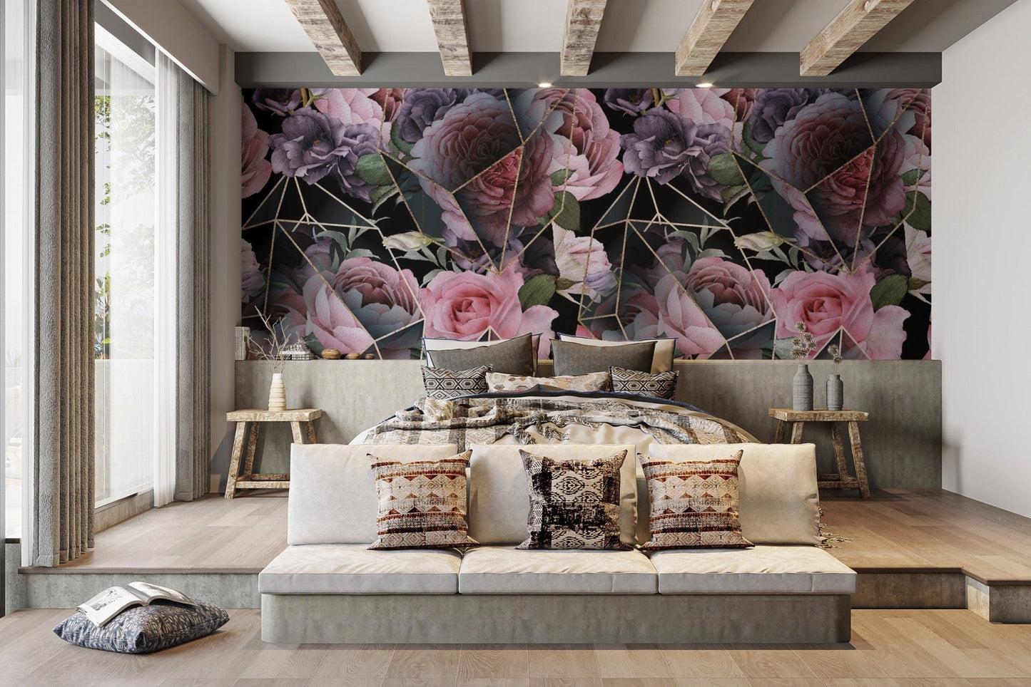 Modern Pink Flowers Wallpaper for Elegant Spaces tropical-20