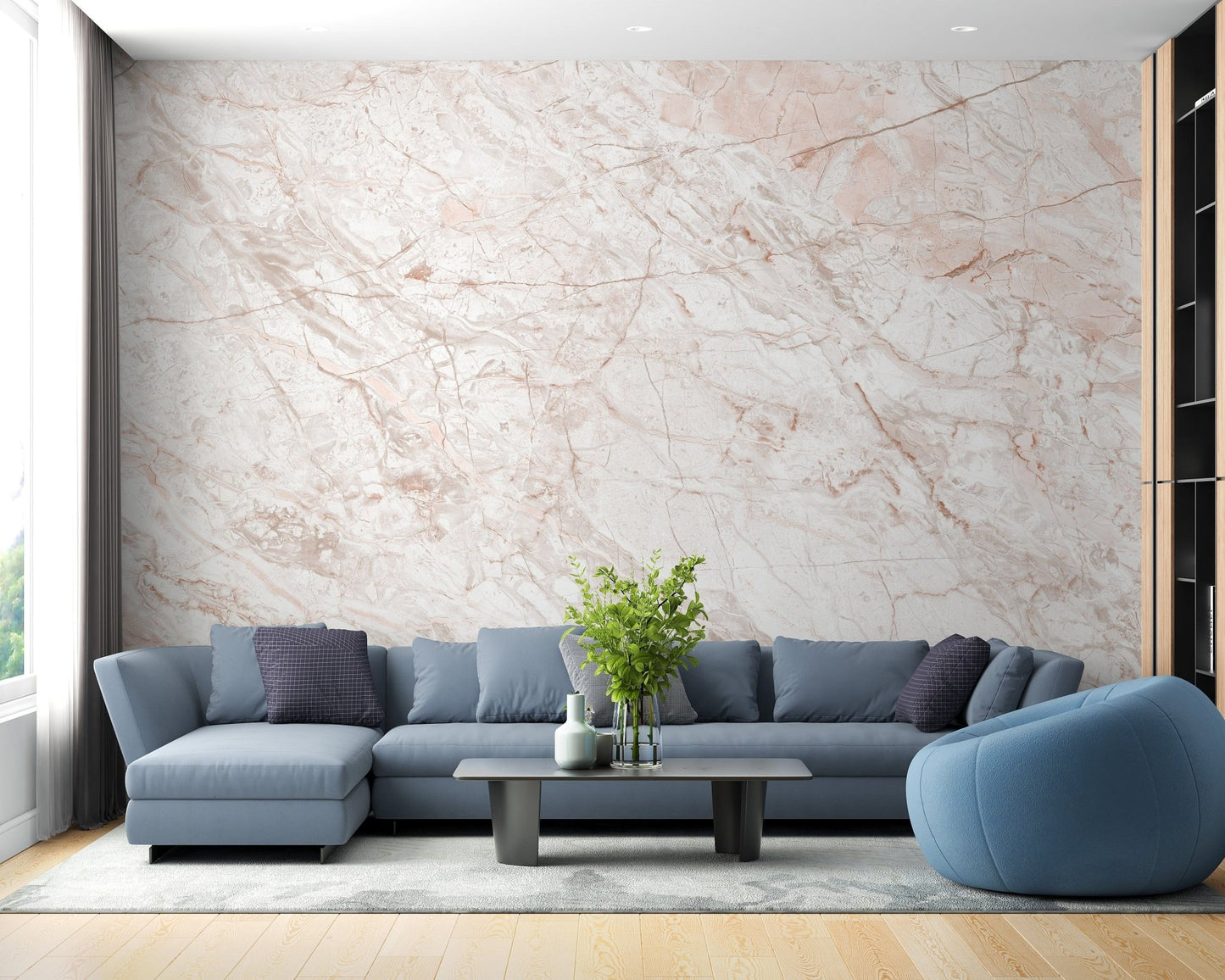 Artistic pink gold marble pattern wall mural A653