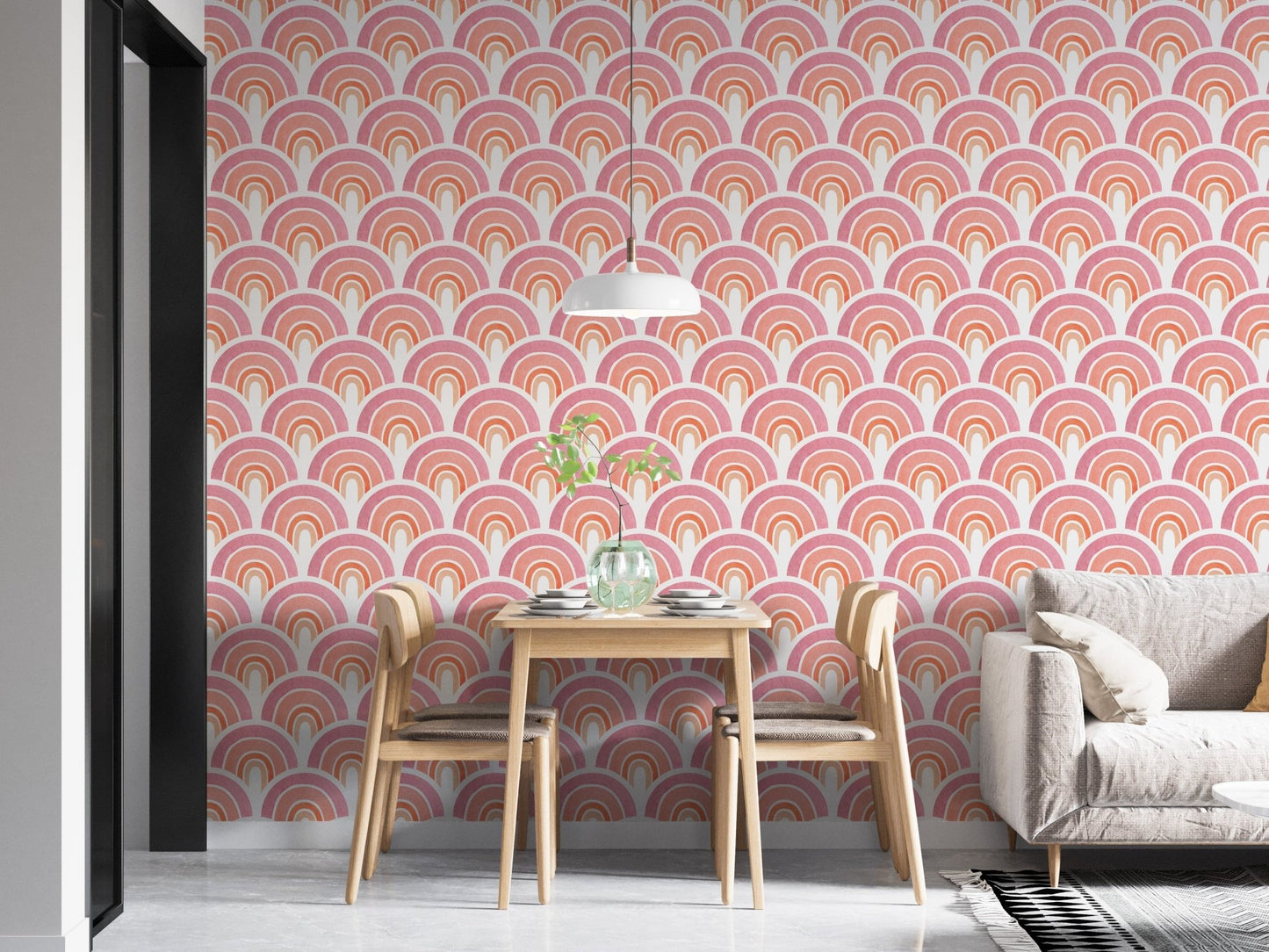 Easy removable rainbow wallpaper for kids