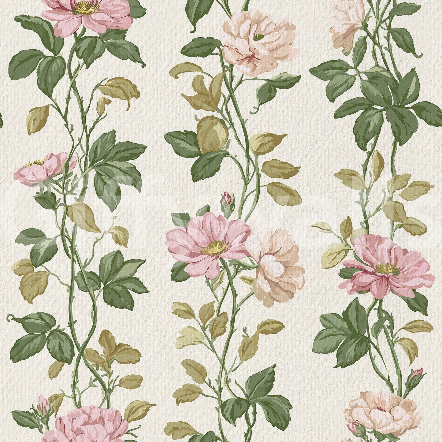 Pink Rose Vines Wallpaper