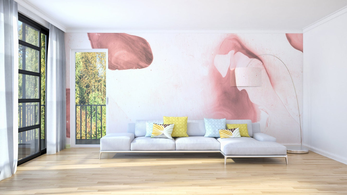 Pink Watercolor Painting wallpaper Murals - Giffywalls A865