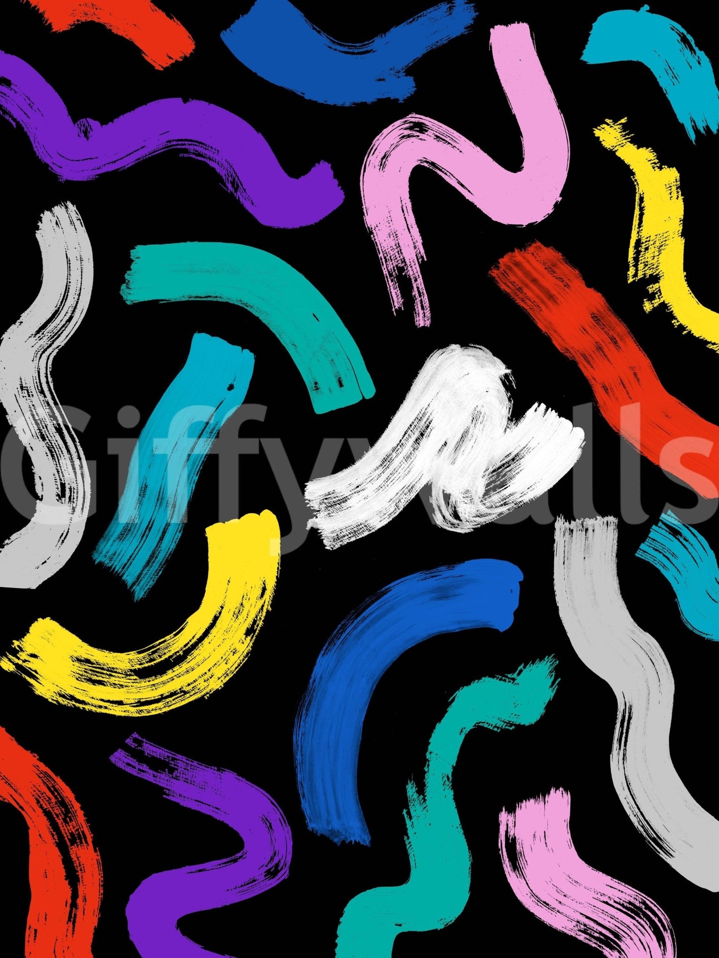 Play with Joy expressive artwork, a beautiful, vibrant mix of color movement wallpaper.