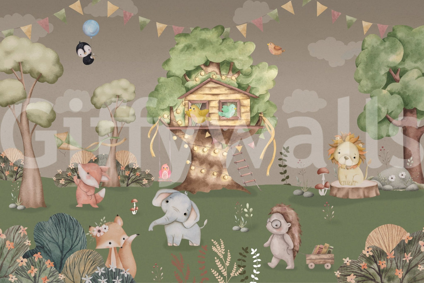 The overall mood is happy, lively, and peaceful.