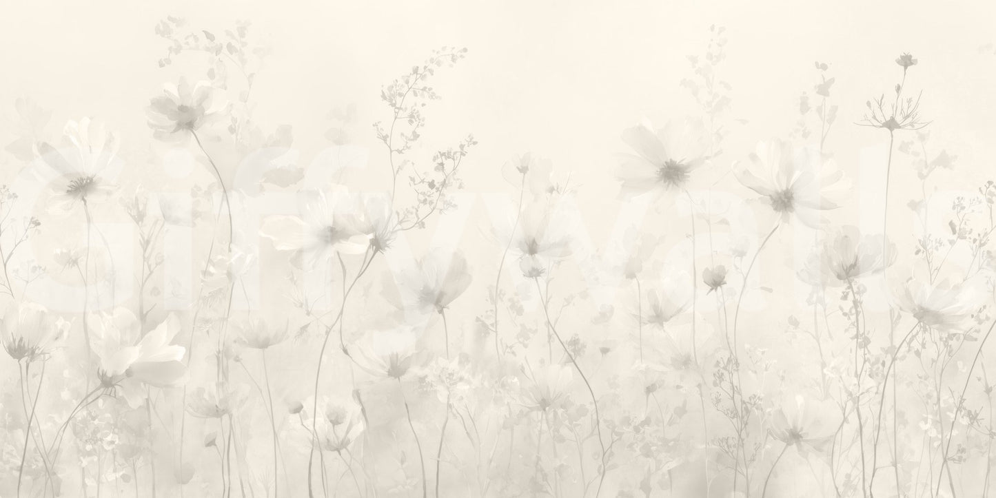Poetic Soft Floral – Linen Wall Mural