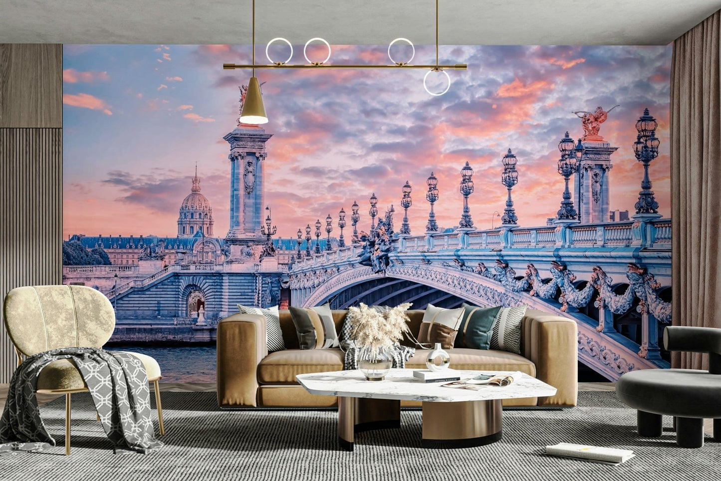 Paris architecture and sky mural design