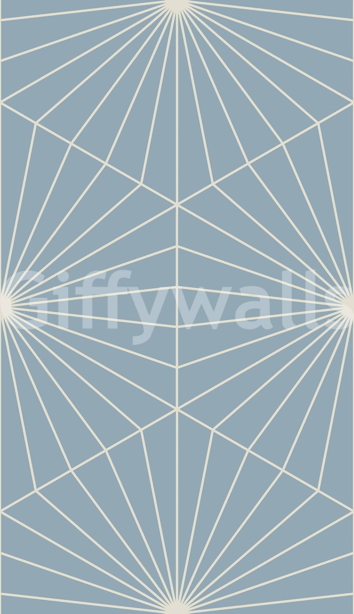 Beautiful fan lines Powder Blue Radiance mural restful color.