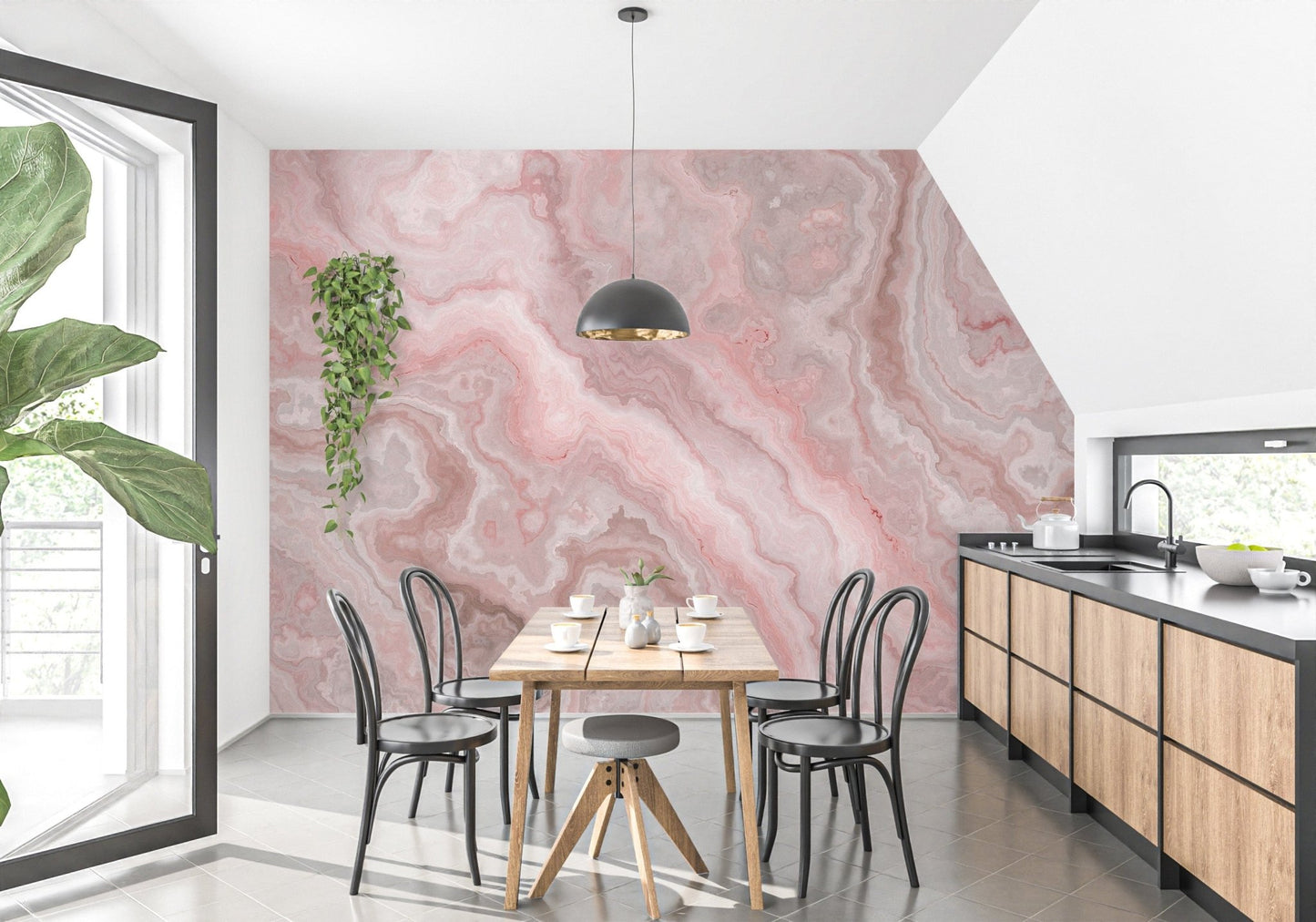 Premium pink onyx design wallpaper for luxury
